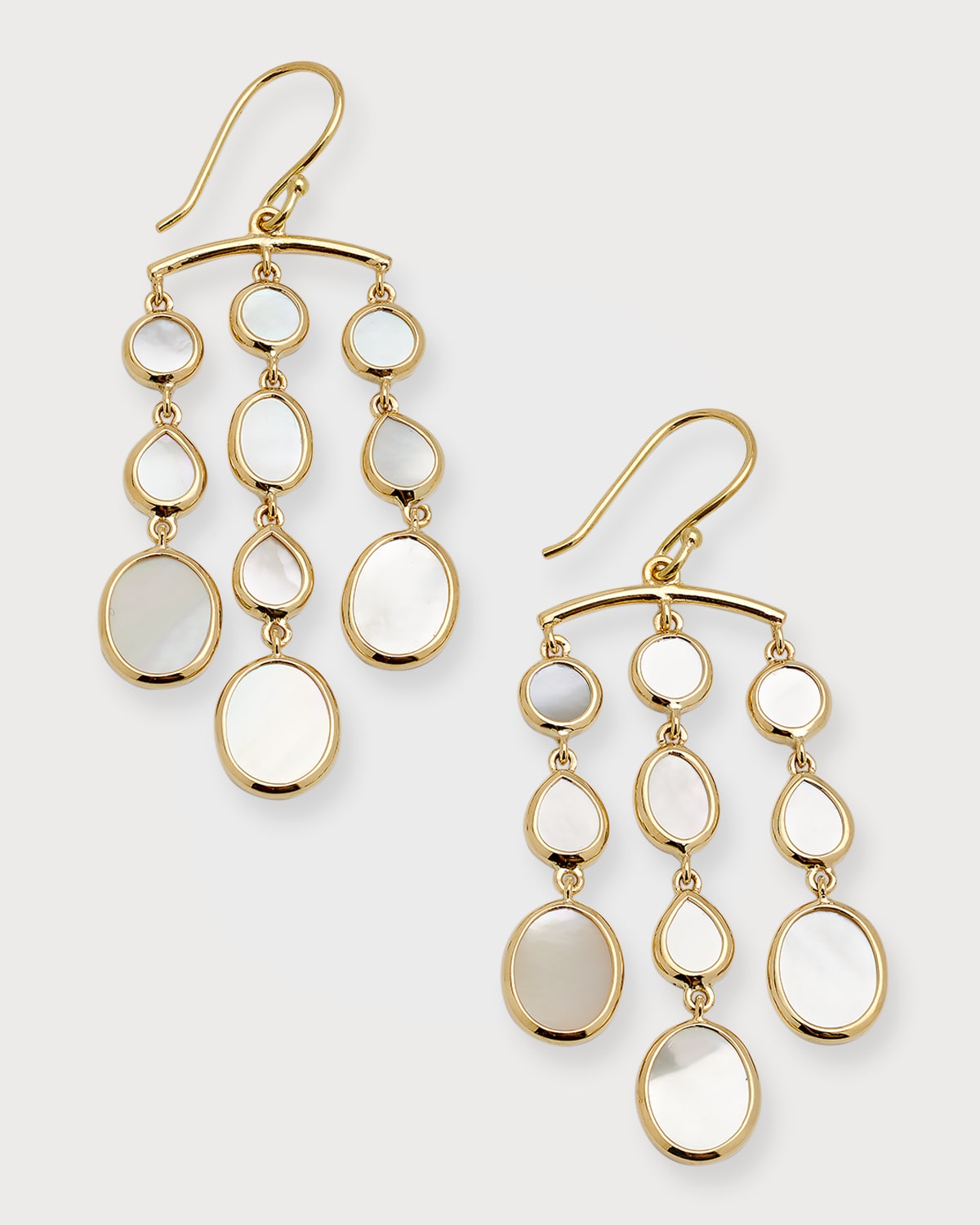 IPPOLITA 18K POLISHED ROCK CANDY SMALL CHANDELIER EARRINGS IN MOTHER-OF-PEARL