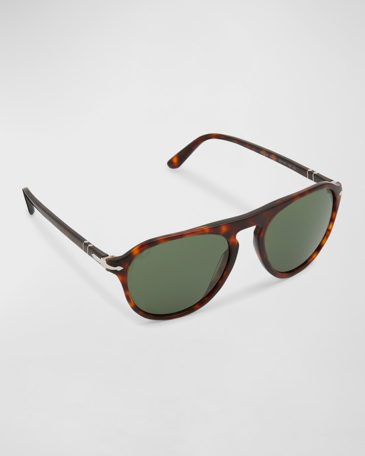 Persol Men's Keyhole Bridge Round Sunglasses In Havana