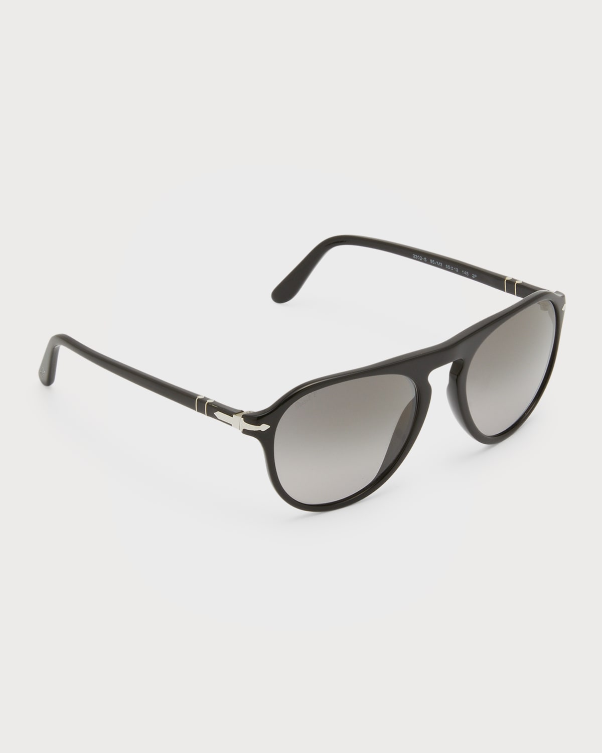 Persol Men's Keyhole-bridge Aviator Sunglasses In Black