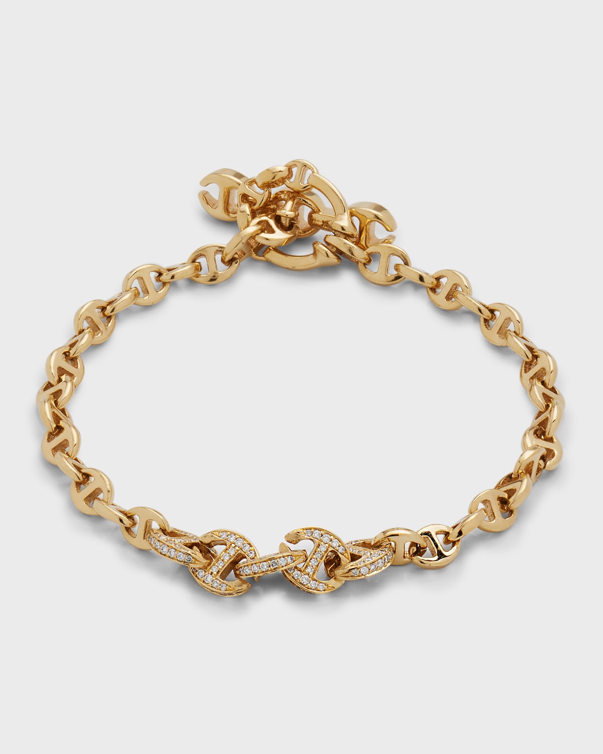 Hoorsenbuhs Five Diamond Pave Open-link Bracelet, 3mm In Gold