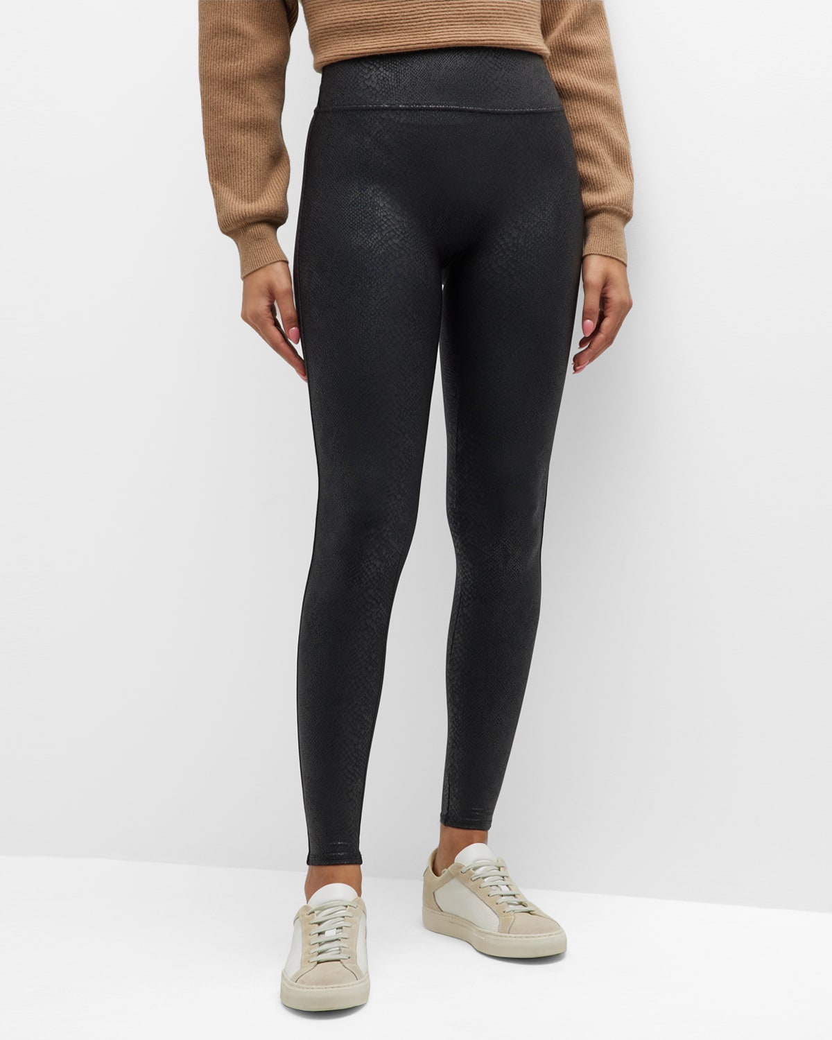 SPANX FAUX-LEATHER HIGH-WAISTED LEGGINGS