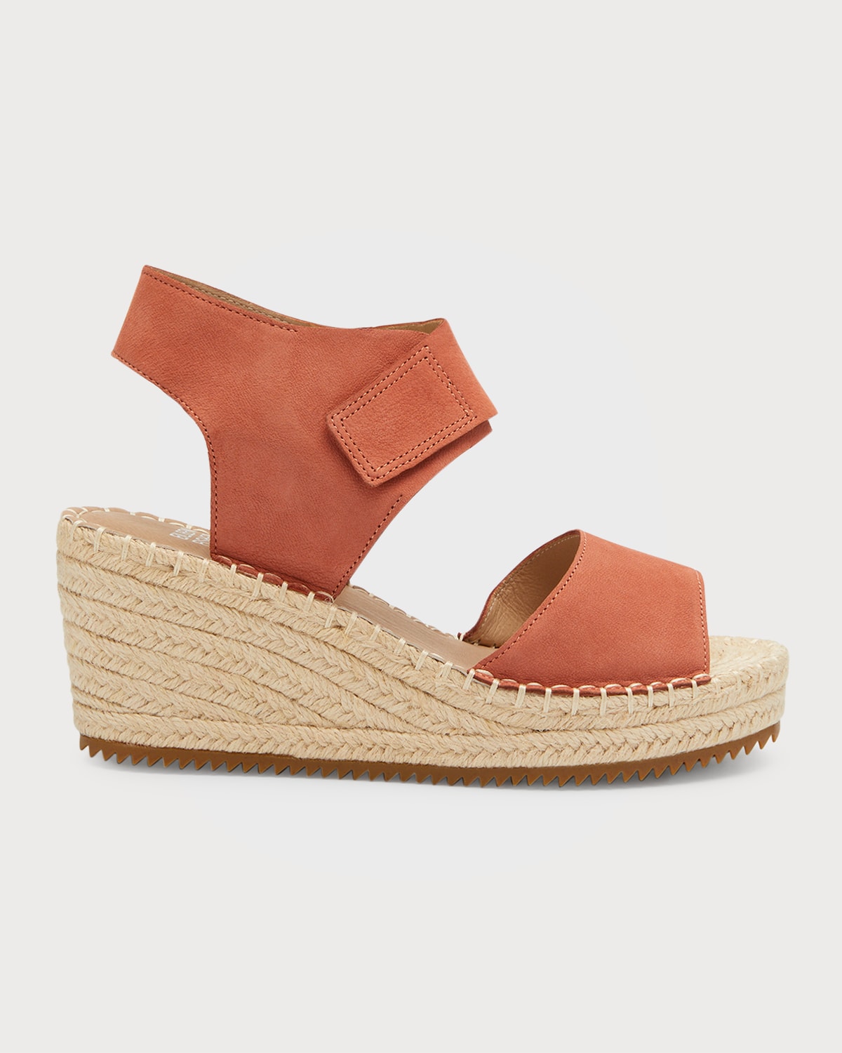 Eileen Fisher Weslia Nubuck Wedge Espadrille Sandals In Cider