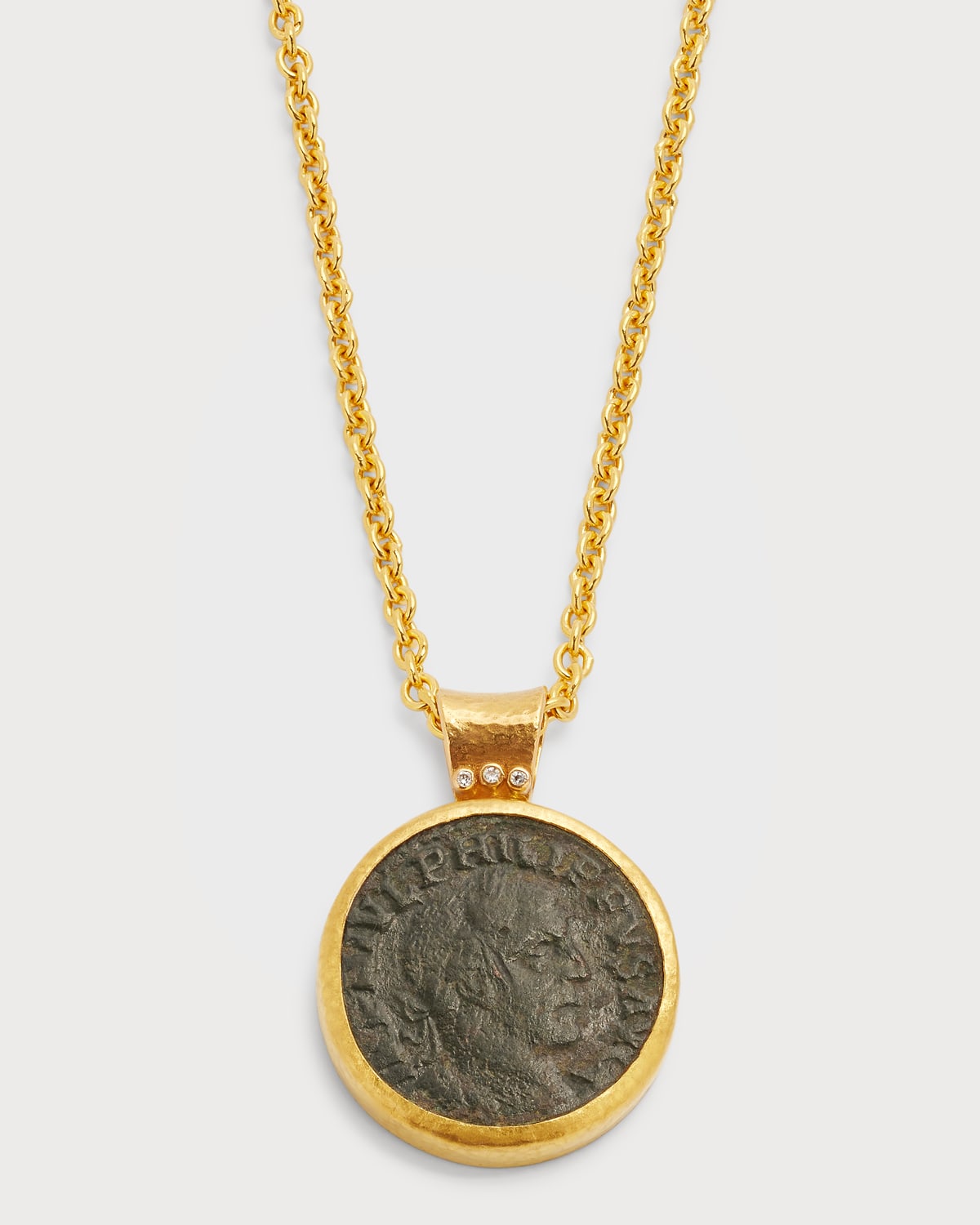 Gurhan Men's Mixed Gold Coin Pendant Necklace