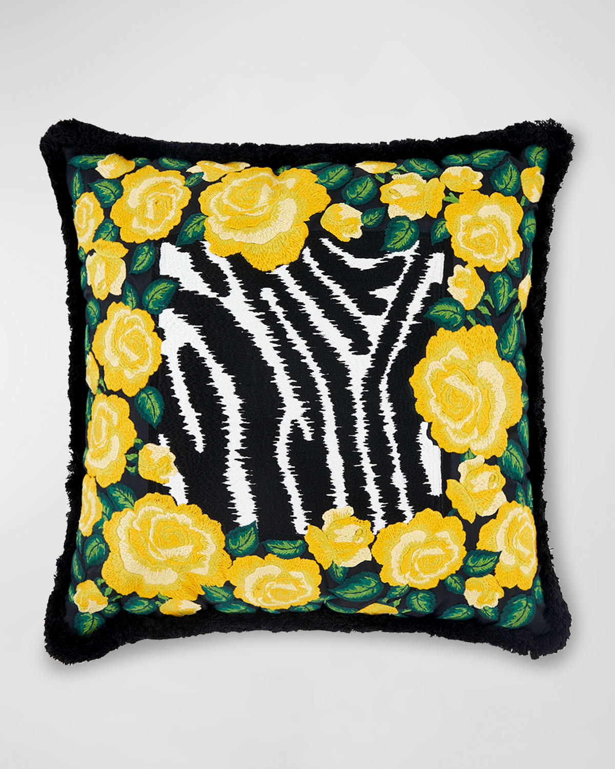 Zebra Embroidered Cushion, 20"