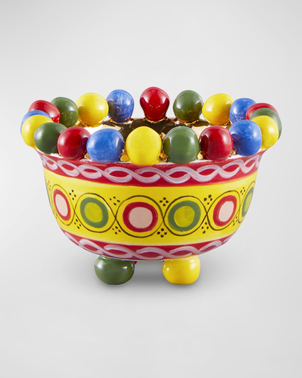 Carretto Small Bowl With Colored Small Balls, 4.3"
