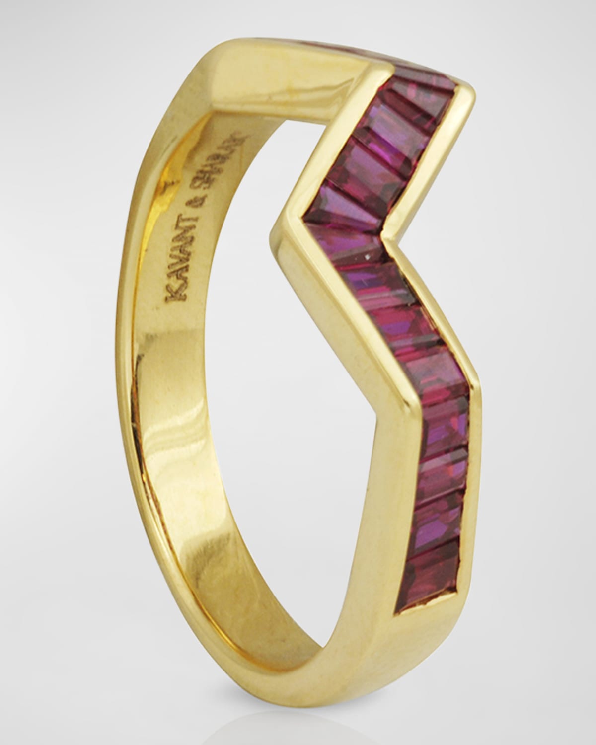 Kavant & Sharart Origami Ziggy Ruby Ring In 18k Yellow Gold