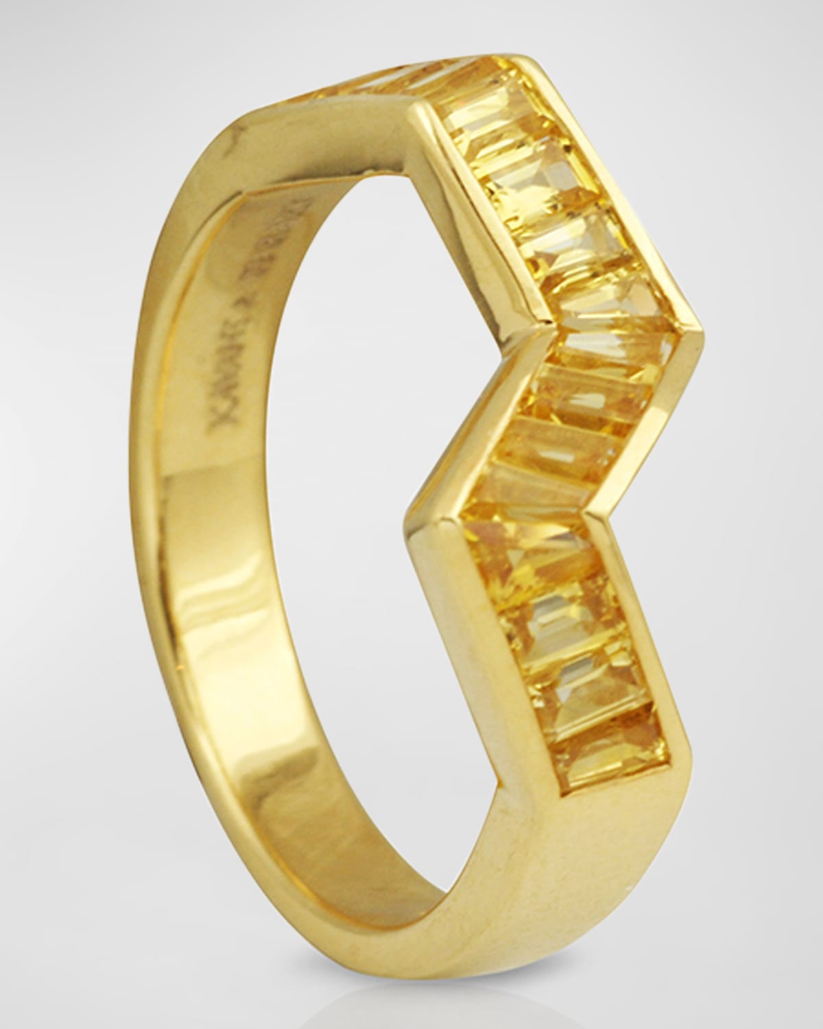 Kavant & Sharart Origami Ziggy Yellow Sapphire Ring In 18k Yellow Gold