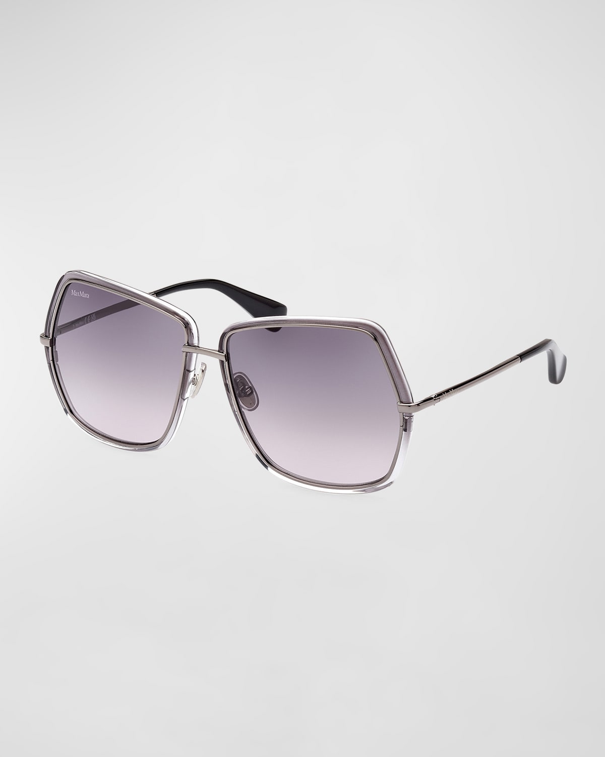 Max Mara Gradient Metal Butterfly Sunglasses In Shiny Garden