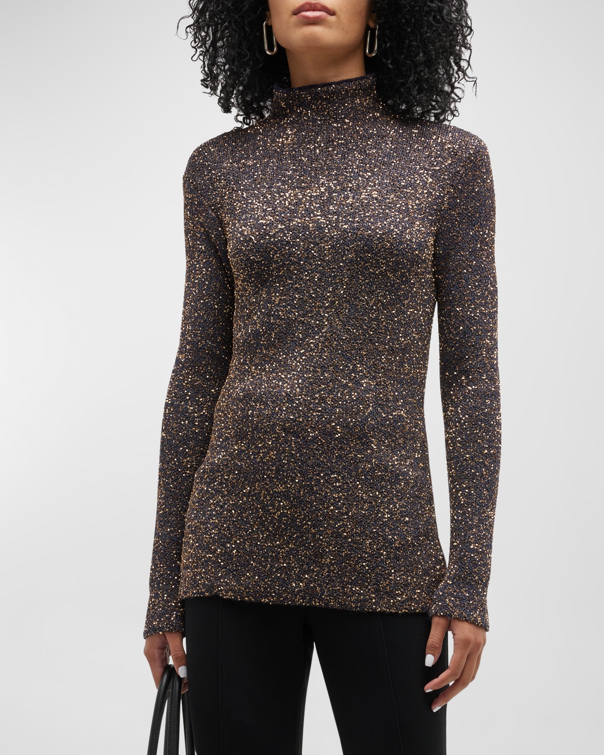 PROENZA SCHOULER SEQUIN KNIT SWEATER W/ BACK CUTOUTS 