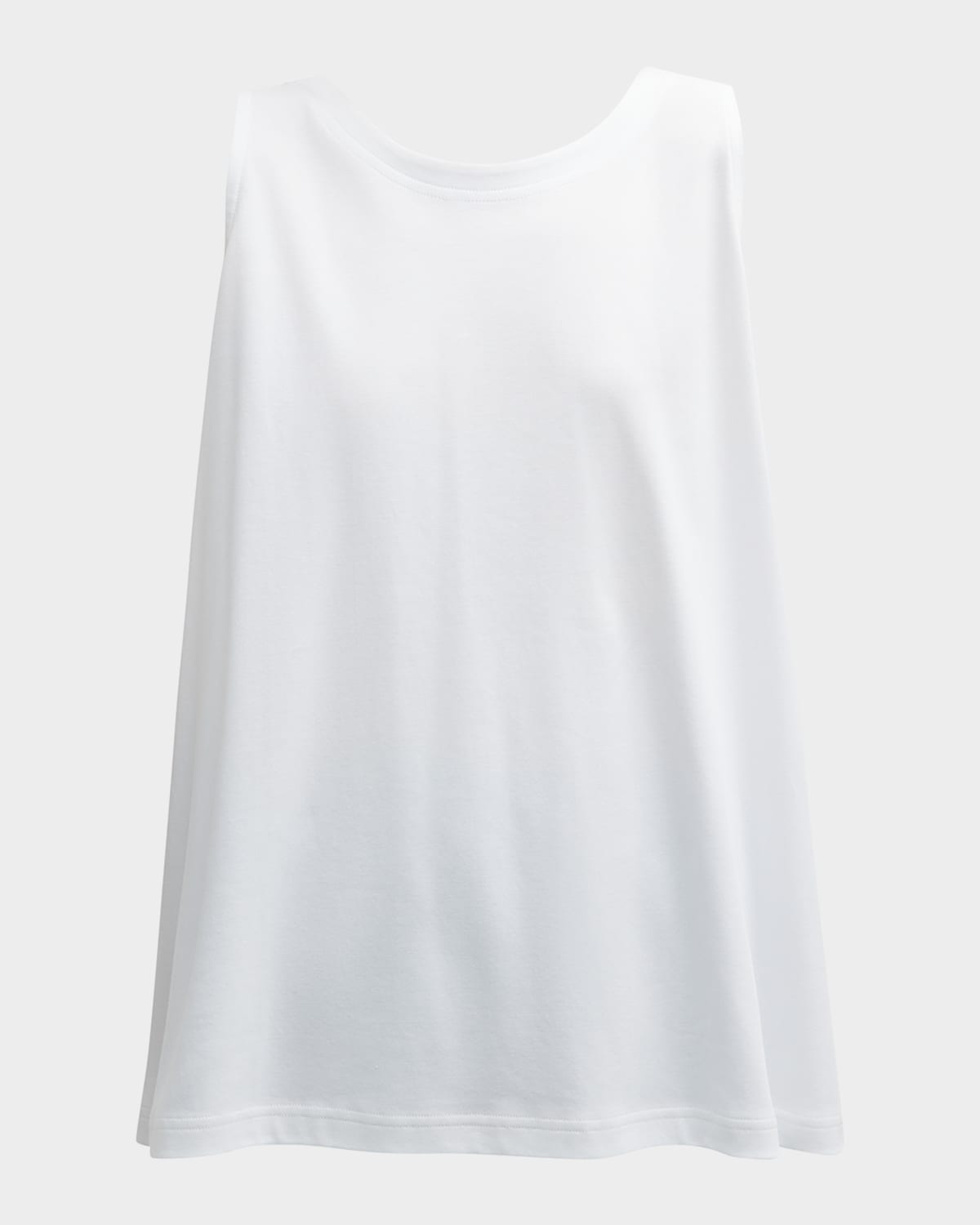 Eskandar A-line Round-neck Long Shell Top In White