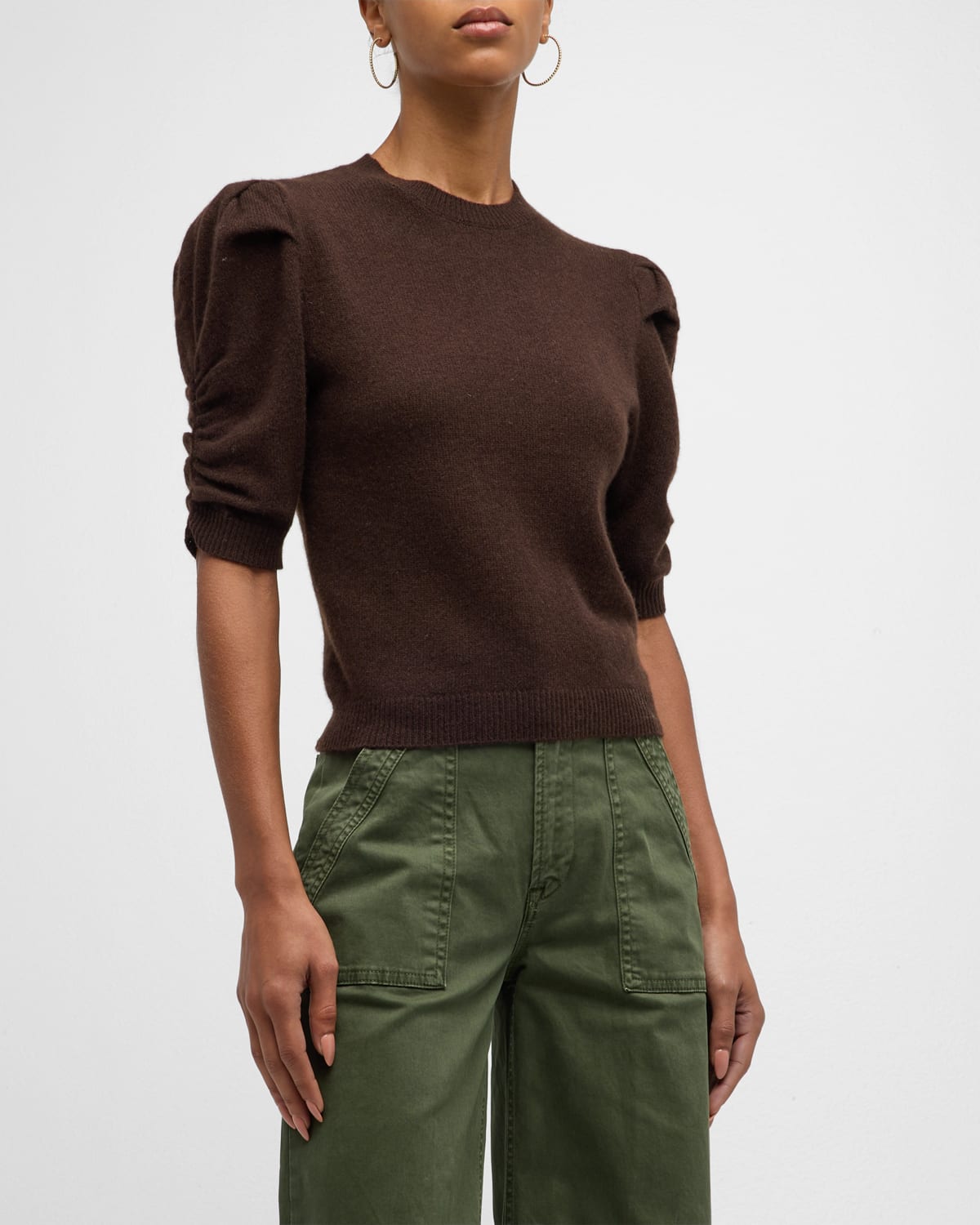 Ruched Cashmere Sweater
