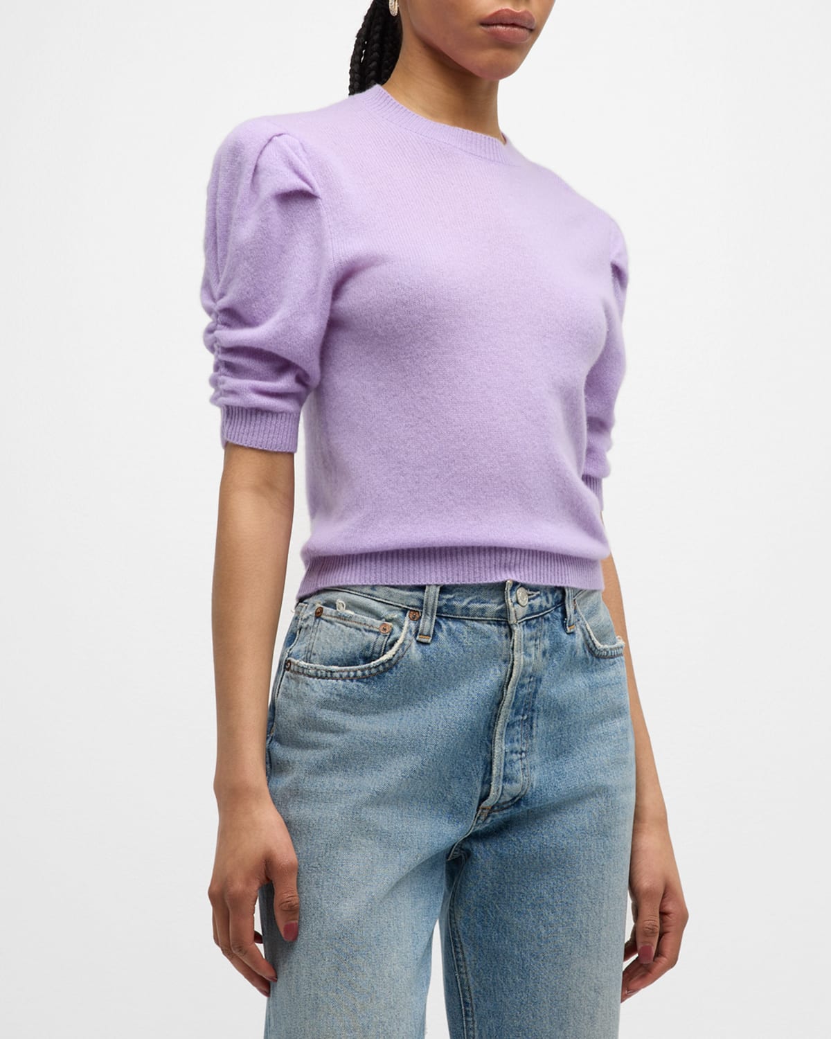 FRAME RUCHED CASHMERE SWEATER