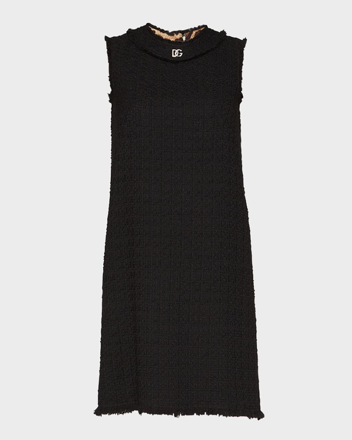 Dolce & Gabbana Lace-overlay Sleeveless Minidress In Black