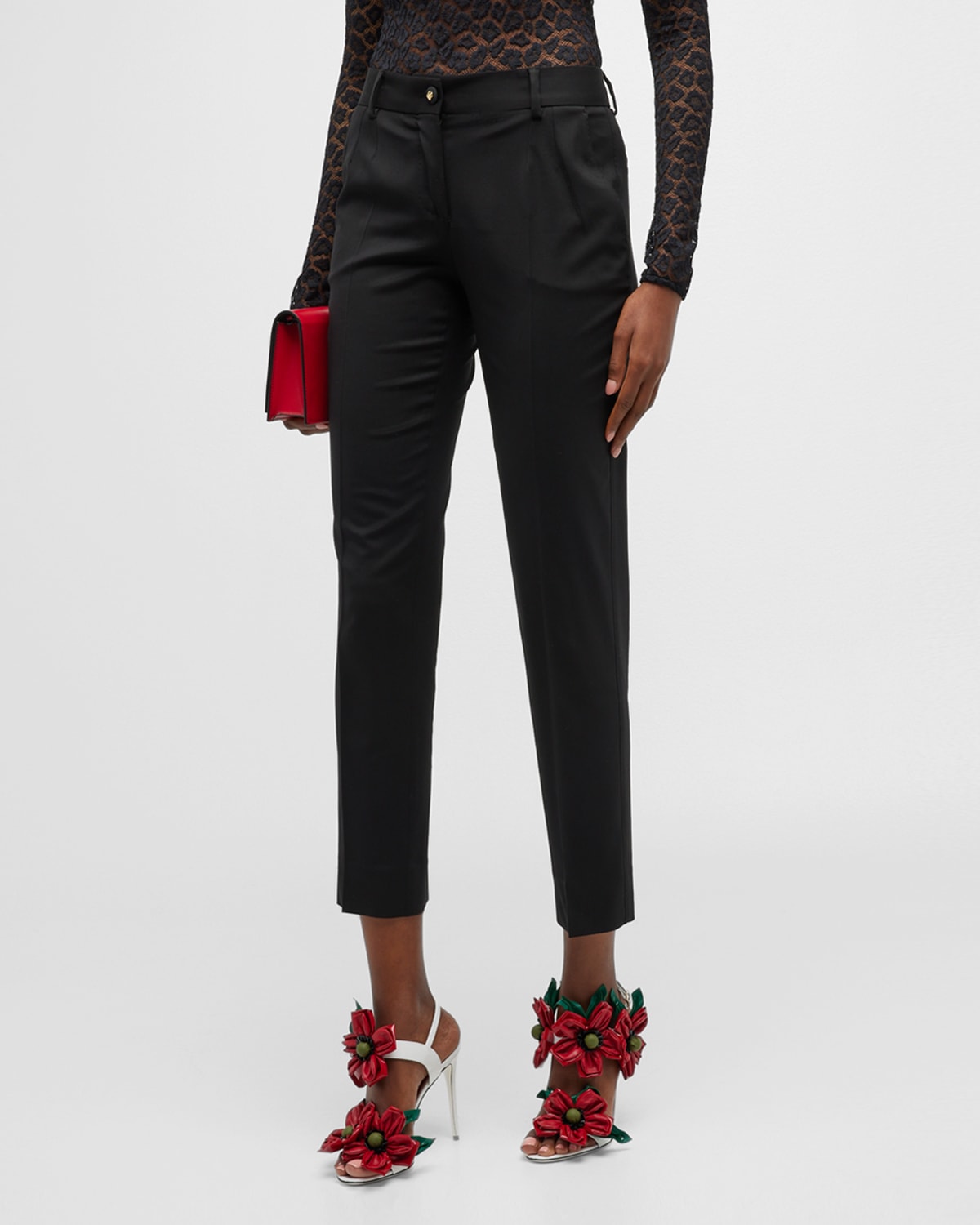 Shop Dolce & Gabbana Fitted Pants In Black
