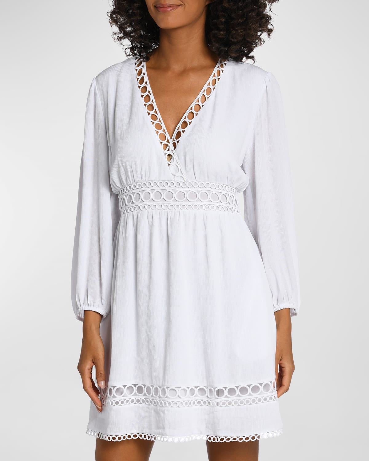 Shop La Blanca Illusion V-neck Mini Dress In White