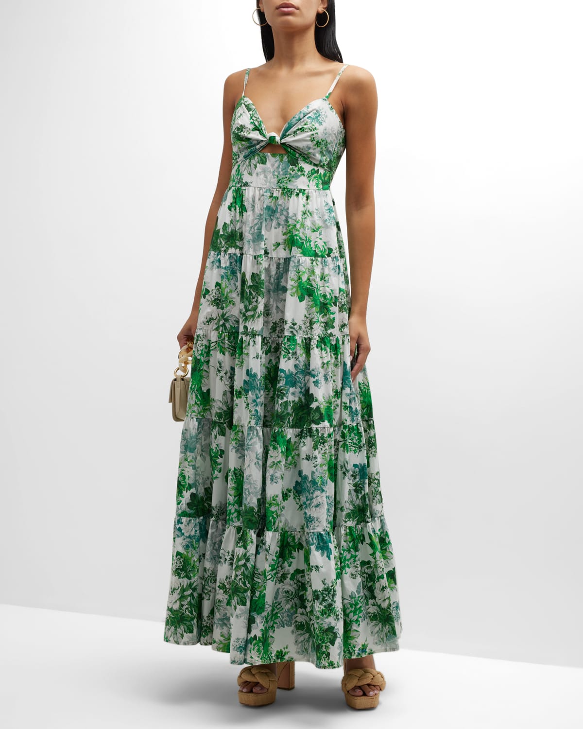 Cara Cara Delilah Floral Cotton Spaghetti-Strap Maxi Dress
