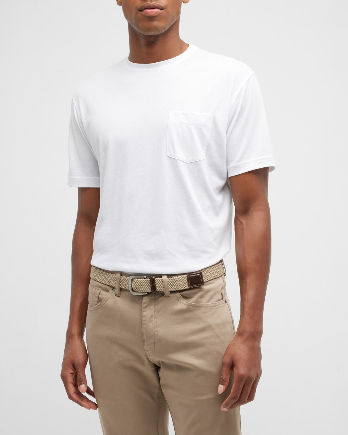 Shop Peter Millar Men's Seaside Summer Pocket T-shirt In White