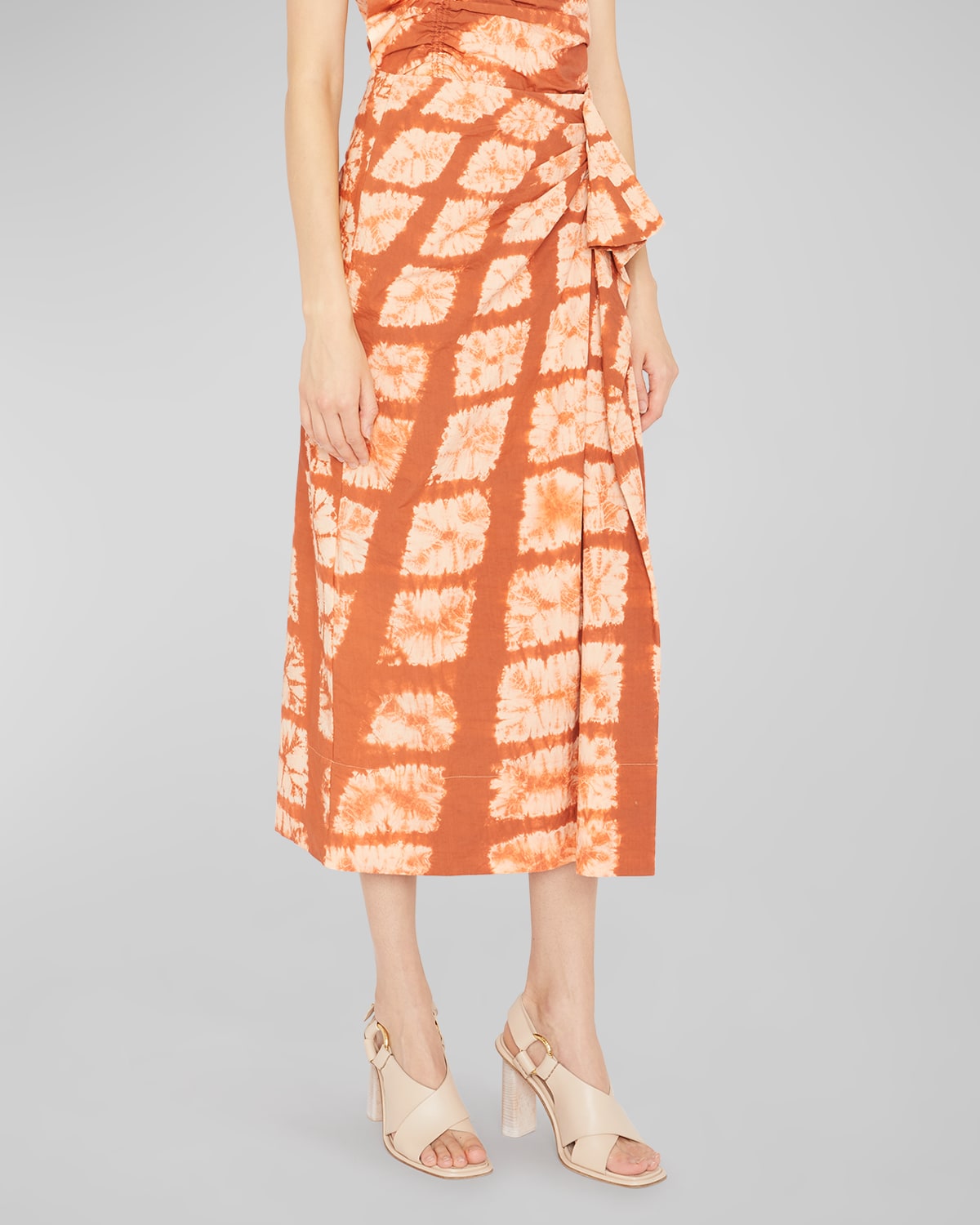 Ulla Johnson Ember Side-tie Midi Skirt In Sequoia