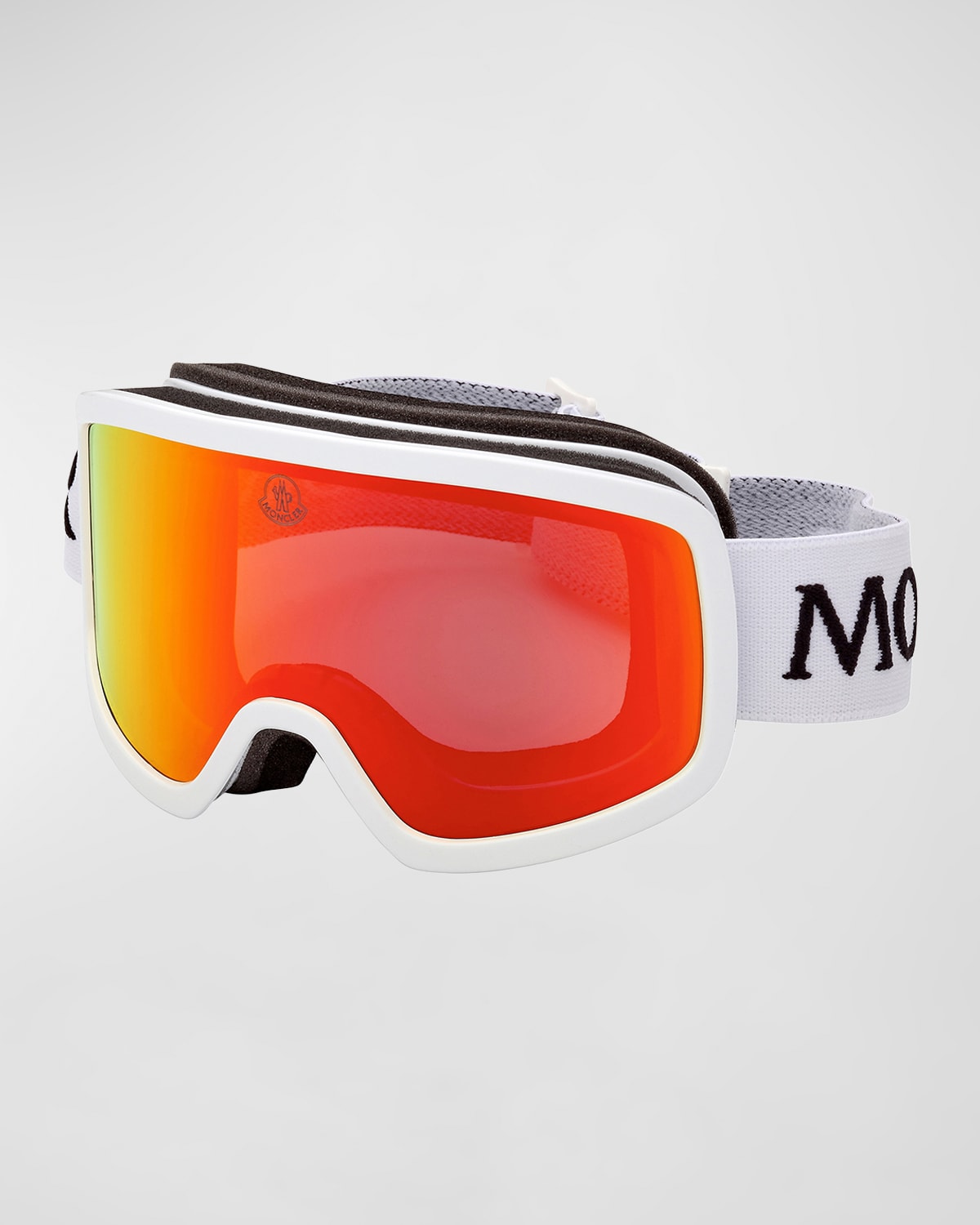 Moncler Lunettes Men's Ml0215 Terrabeam Mirror Lens Shield Ski Goggles In Red