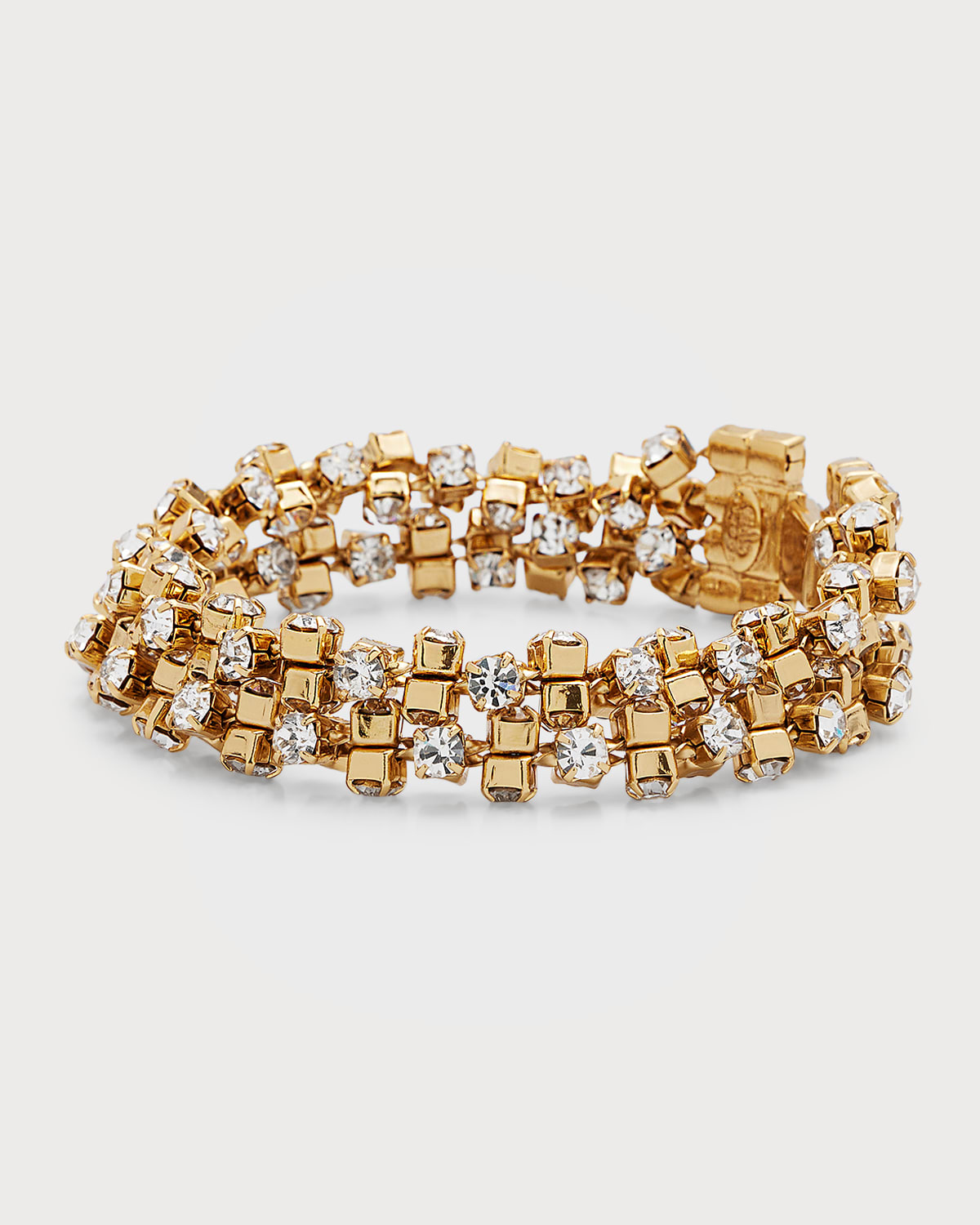 Gas Bijoux Trevise Gold Double Bracelet With Crystals In Yellow White