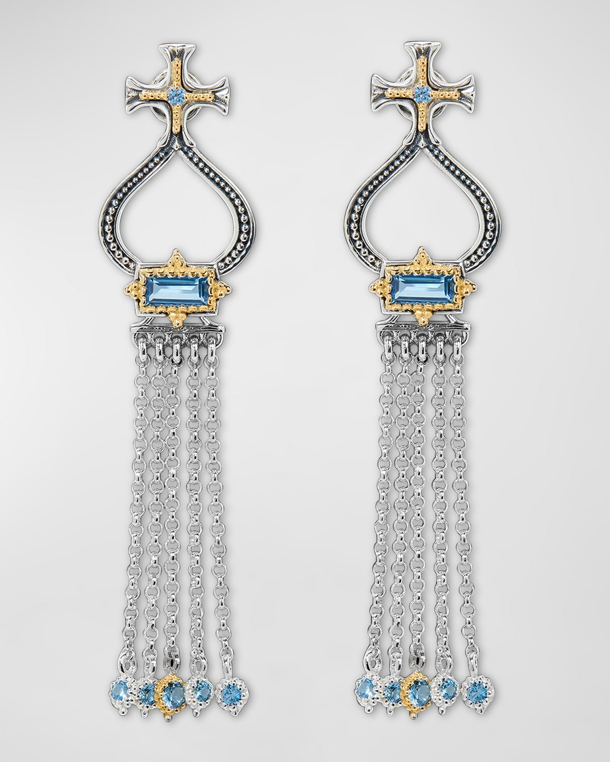 Konstantino Dome Spinel Tassel Earrings In Silver