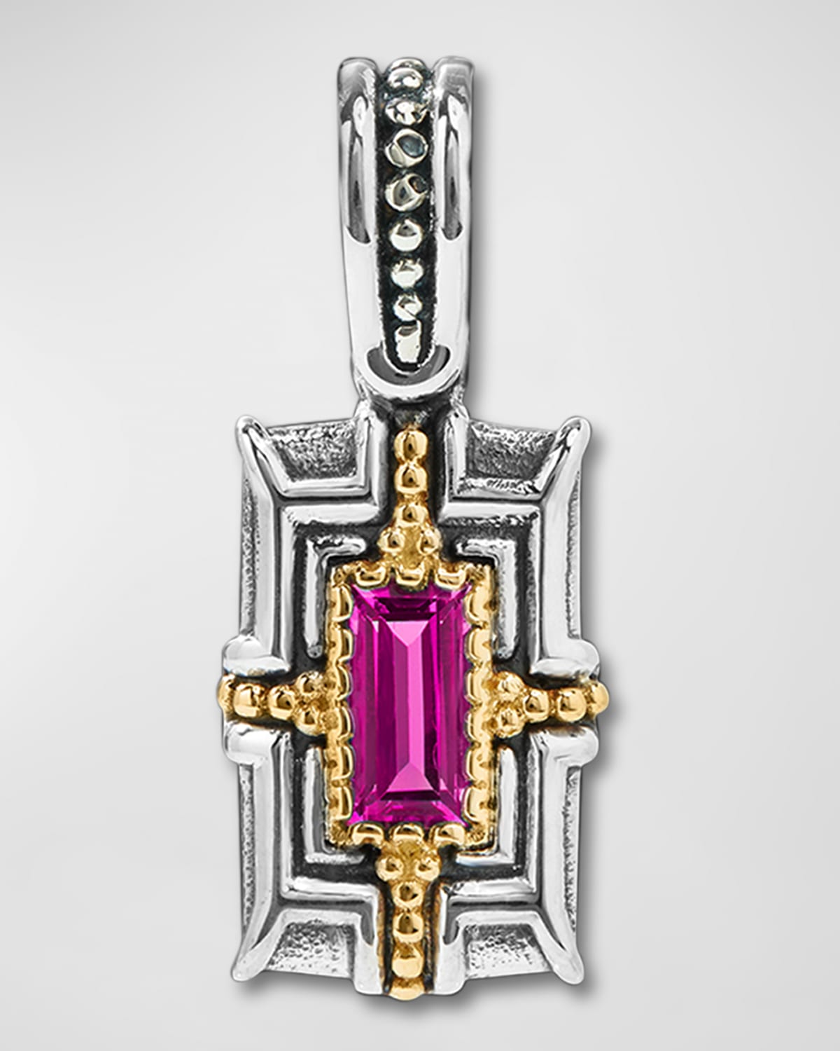 Dome Rectangular Pink Spinel Pendant