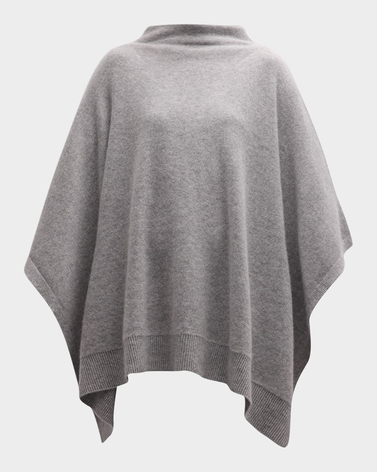 Vince Funnel Neck Knit Cashmere Poncho In 061hgy Grey