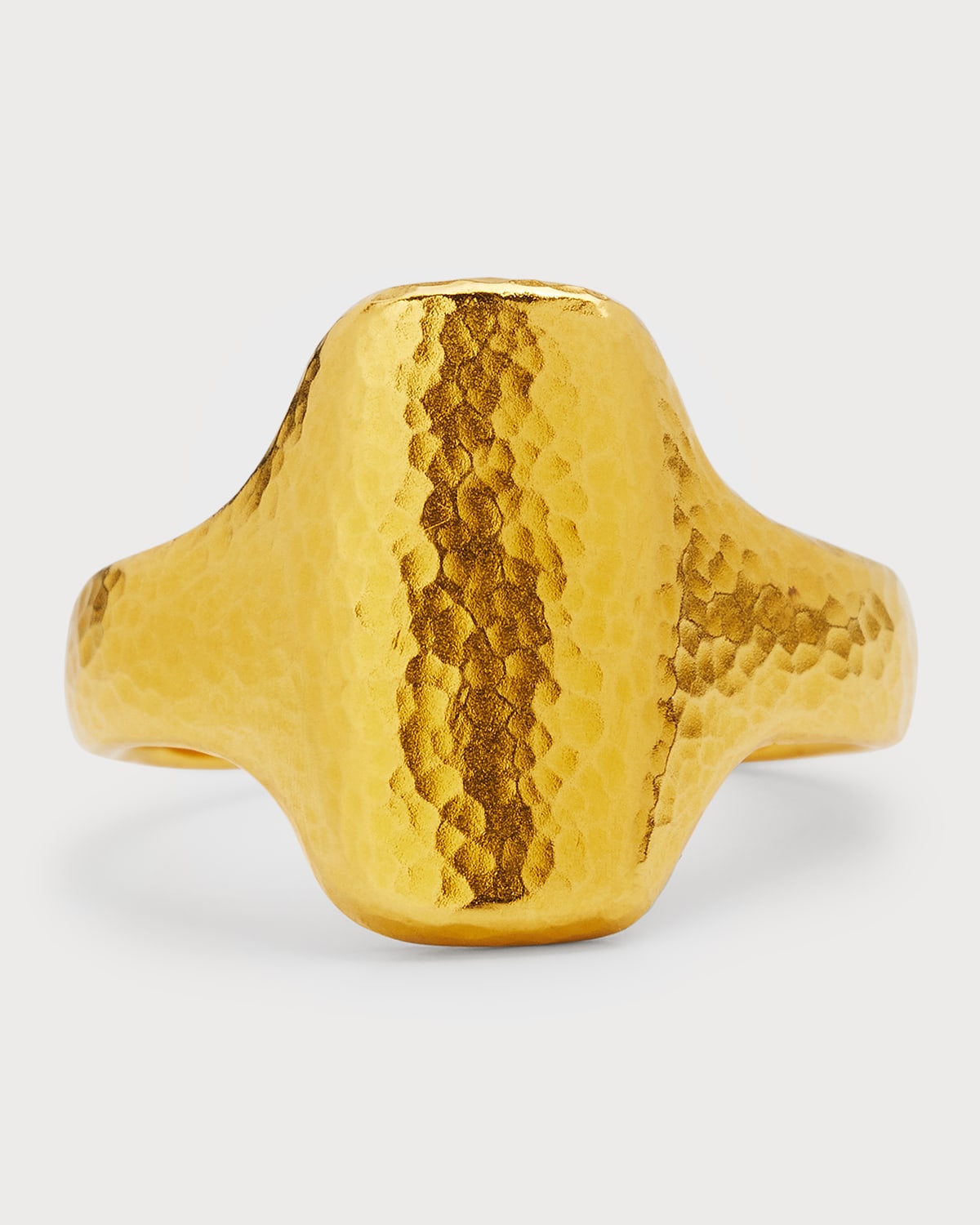Gurhan Men's Hammered 22K Yellow Gold Signet Ring