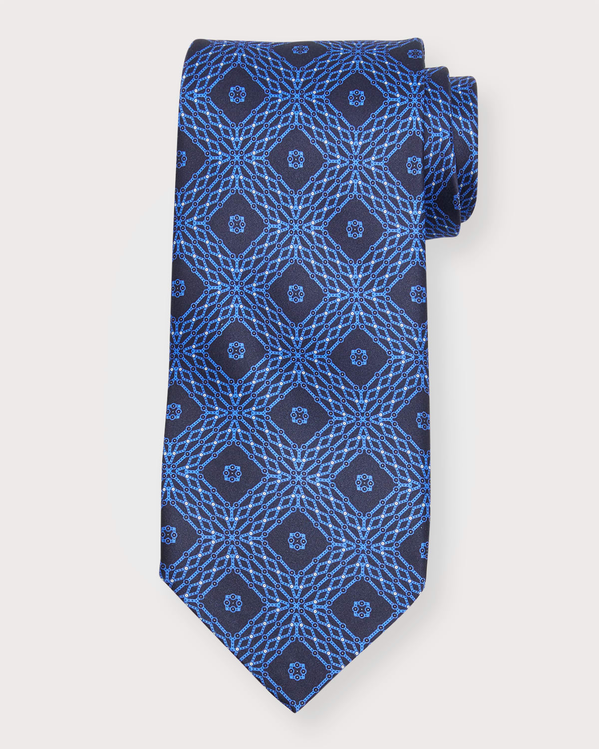 Stefano Ricci Men's Tapestry Silk Tie In Blue On Navy