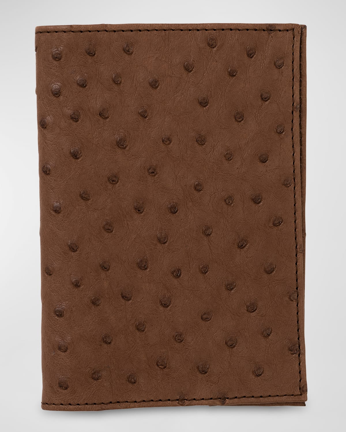 Shop Abas Ostrich Leather Passport Booklet In Brown