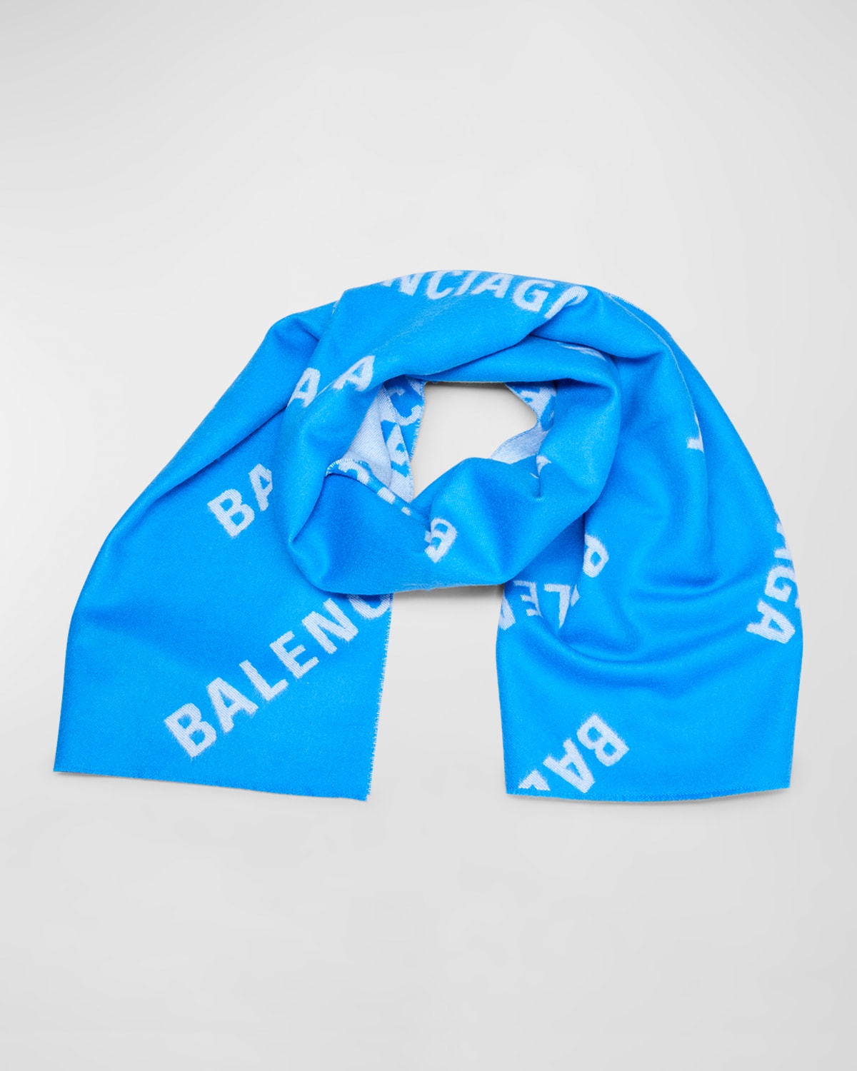 Macro Logo Brushed Wool Scarf