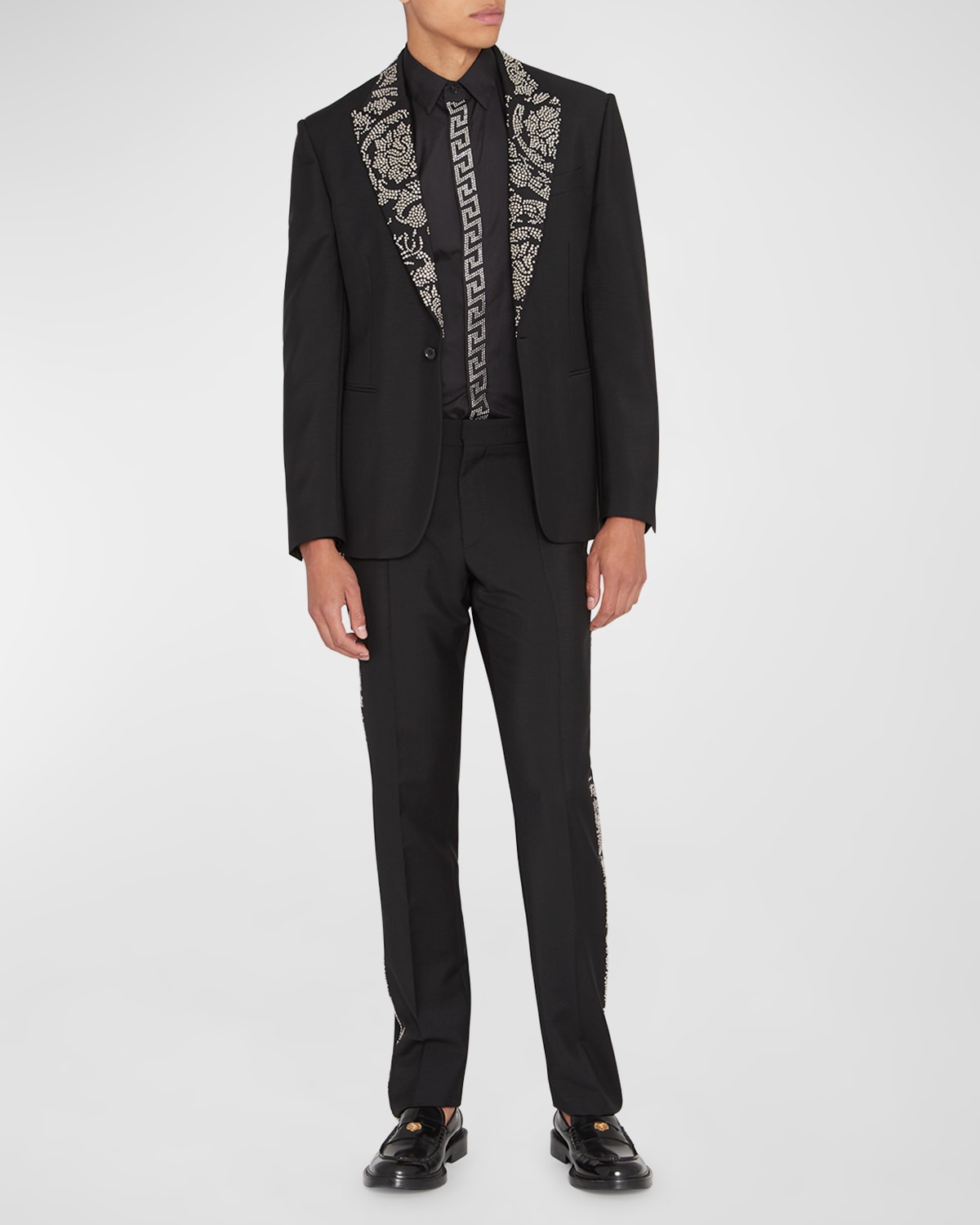 Men's Barocco Studded-Lapel Tuxedo Jacket