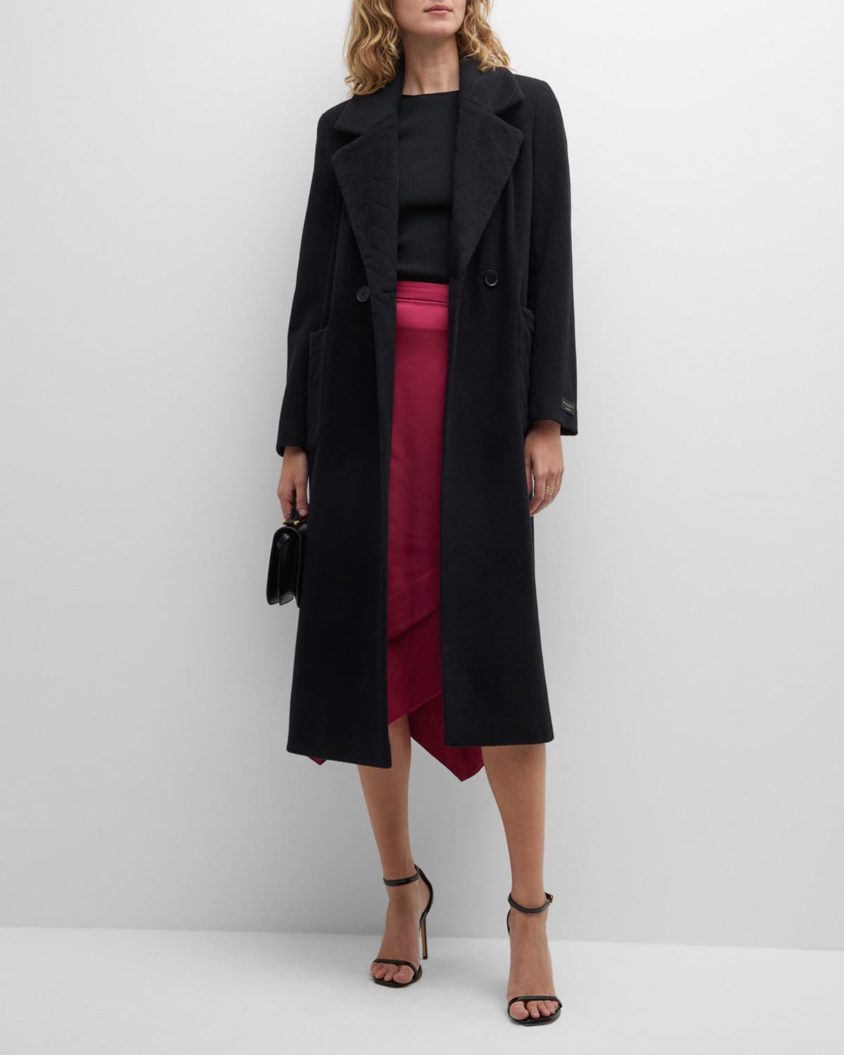Donna Karan Quilted Wool-Cashmere Coat