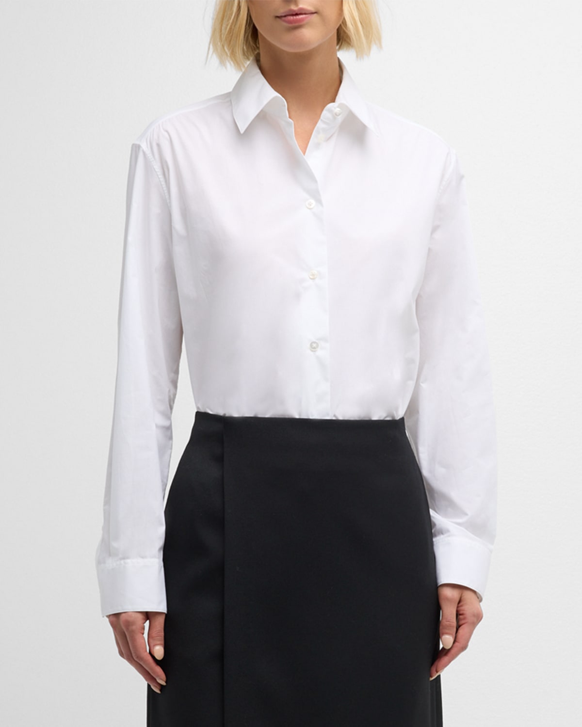 The Row Sisilia Menswear Poplin Shirt In White