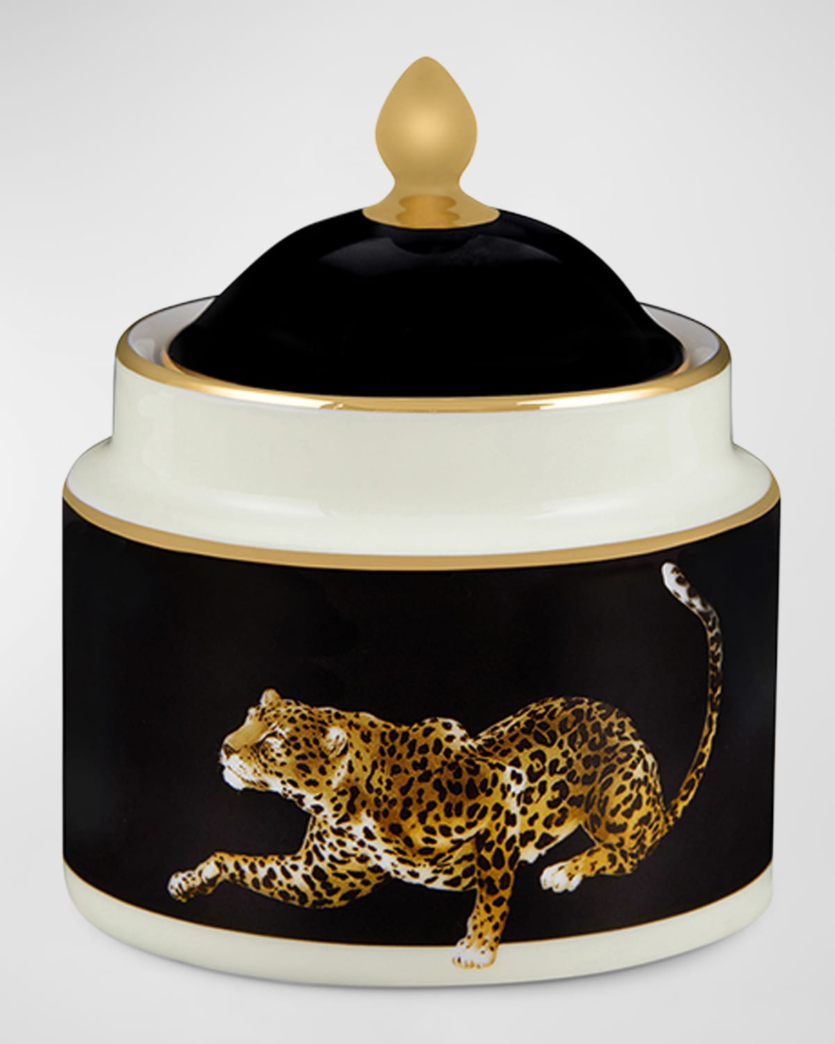 Leopard Sugar Bowl with Cover
