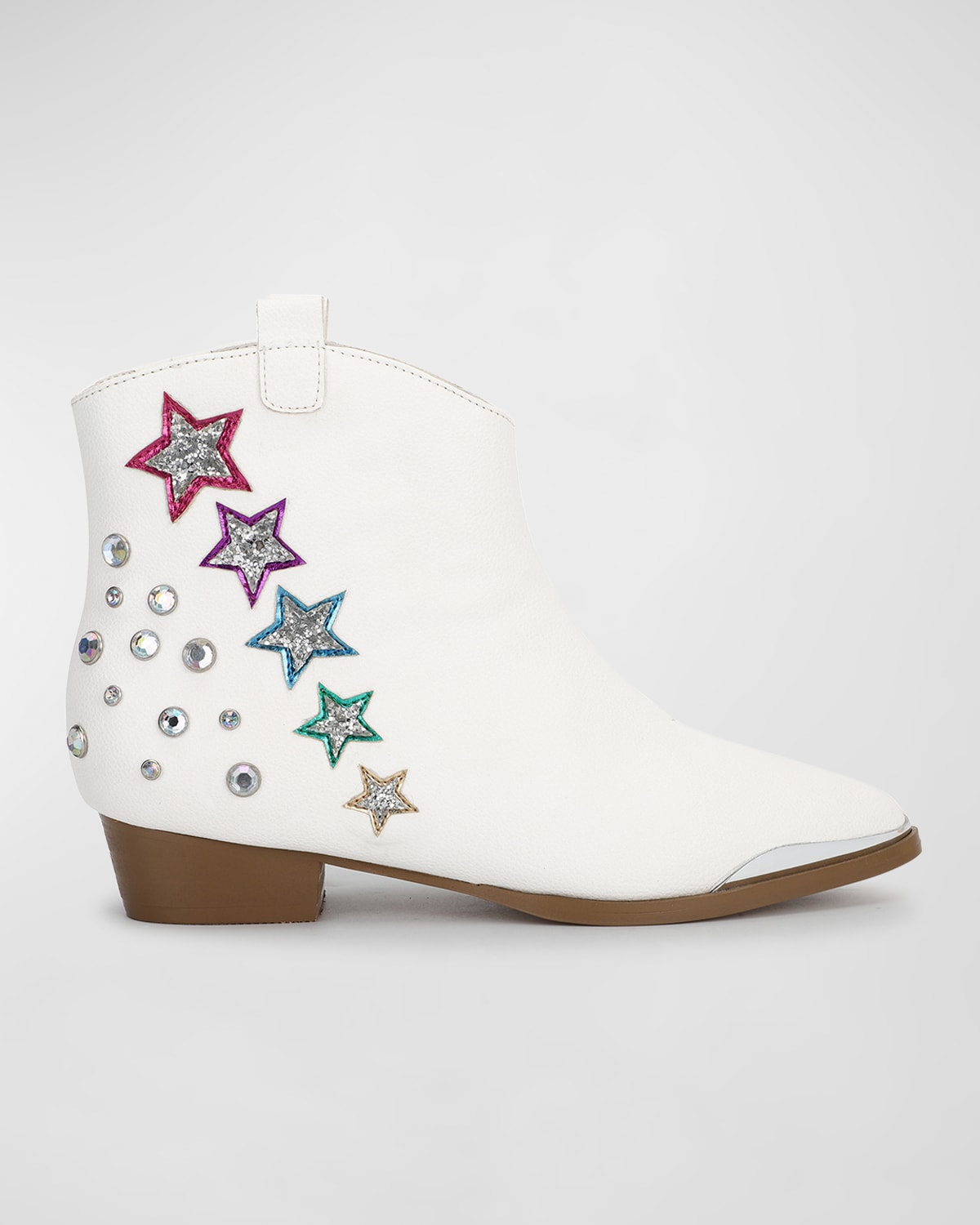 Shop Yosi Samra Girl's Miss Dallas Shooting Star Western Boots, Toddler/kids In White Multi