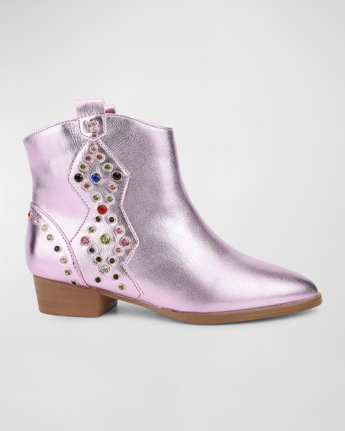 Shop Yosi Samra Girl's Miss Dallas Jewel Western Boots, Toddler/kids In Pink