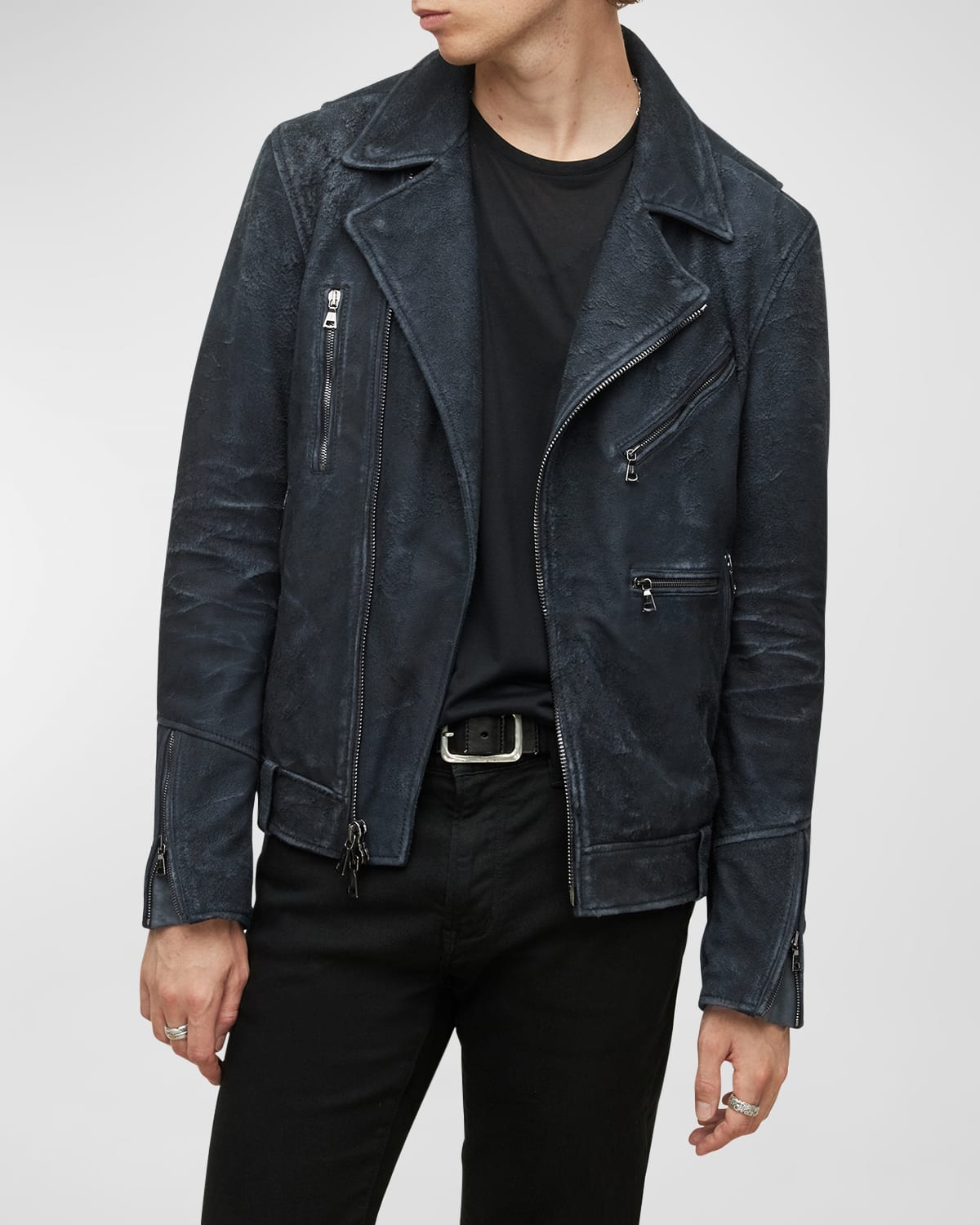 John Varvatos Ari Asymmetrical Leather Biker Jacket Smart Closet