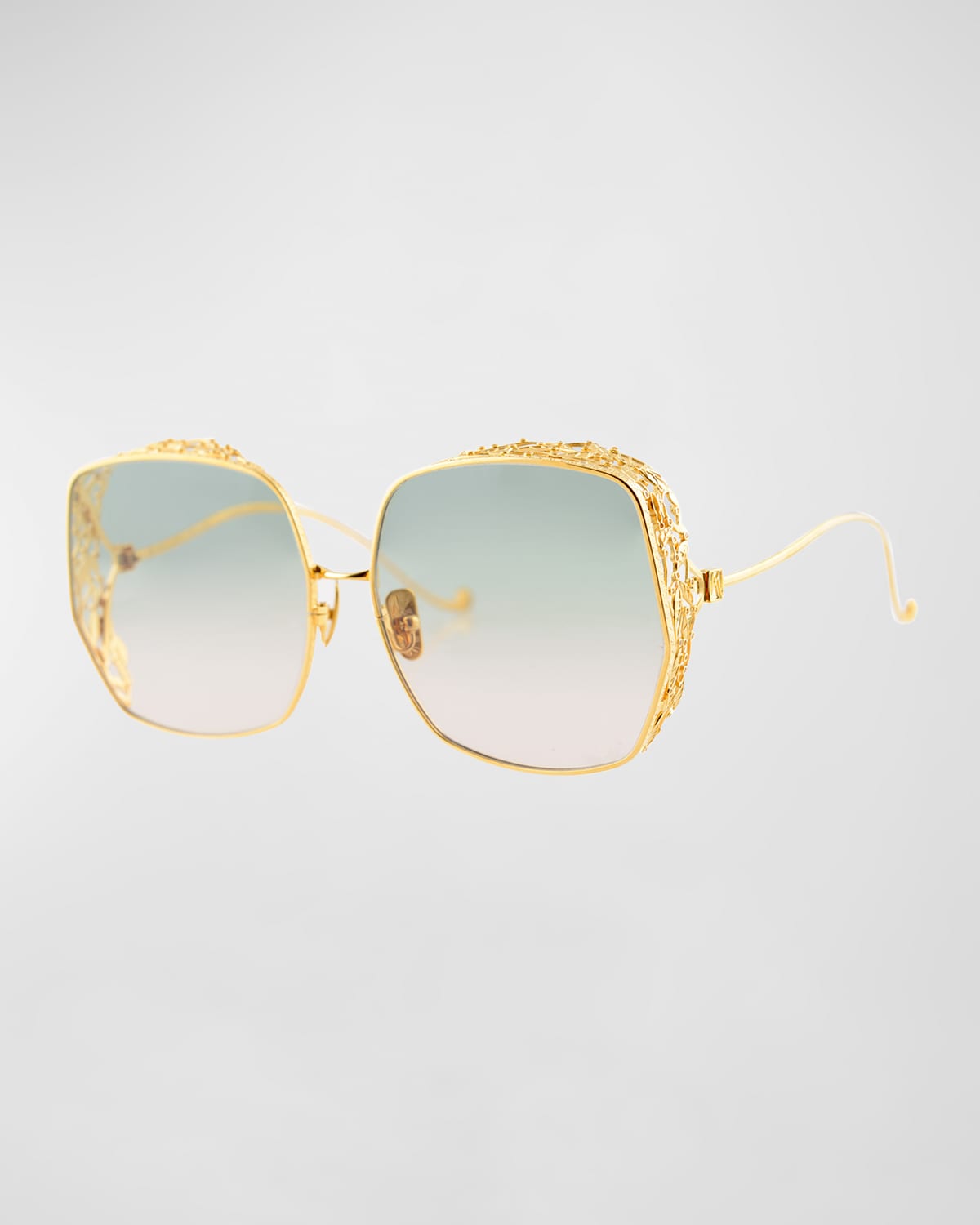 Anna-karin Karlsson Nouveau Romantica Stainless Steel Butterfly Sunglasses In Gold Light Tint