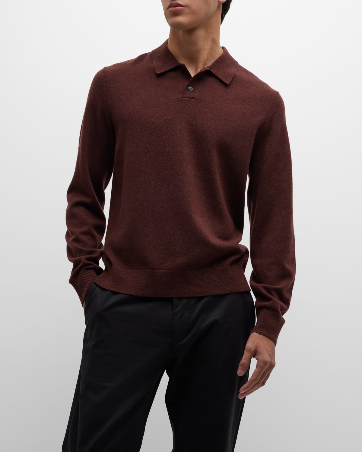 THEORY MEN'S TOBY WOOL-CASHMERE POLO SHIRT