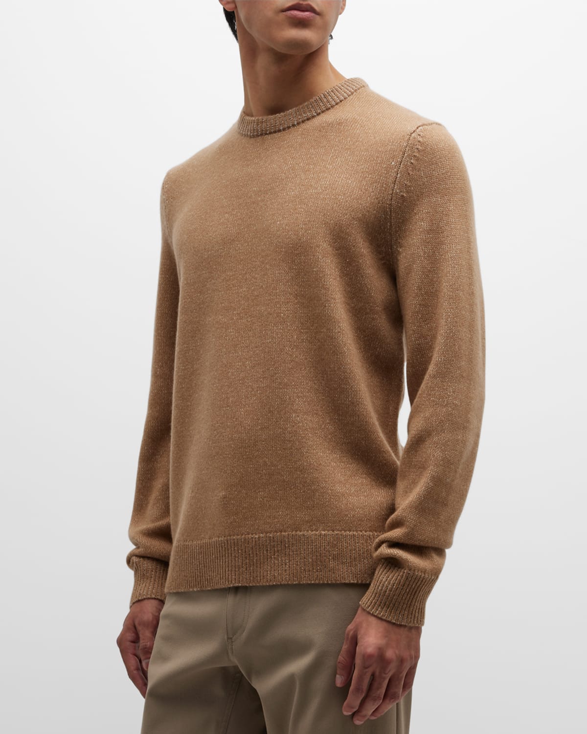 THEORY MEN'S HILLES MARLED WOOL-CASHMERE SWEATER