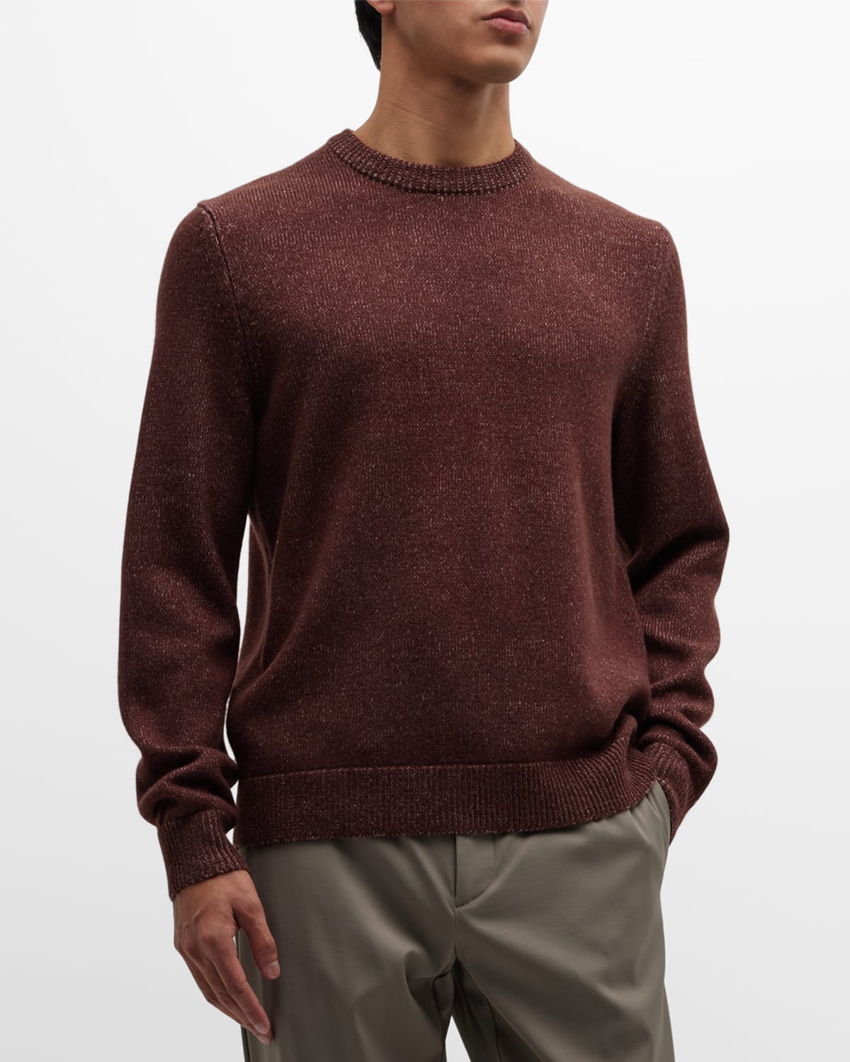 THEORY MEN'S HILLES MARLED WOOL-CASHMERE SWEATER