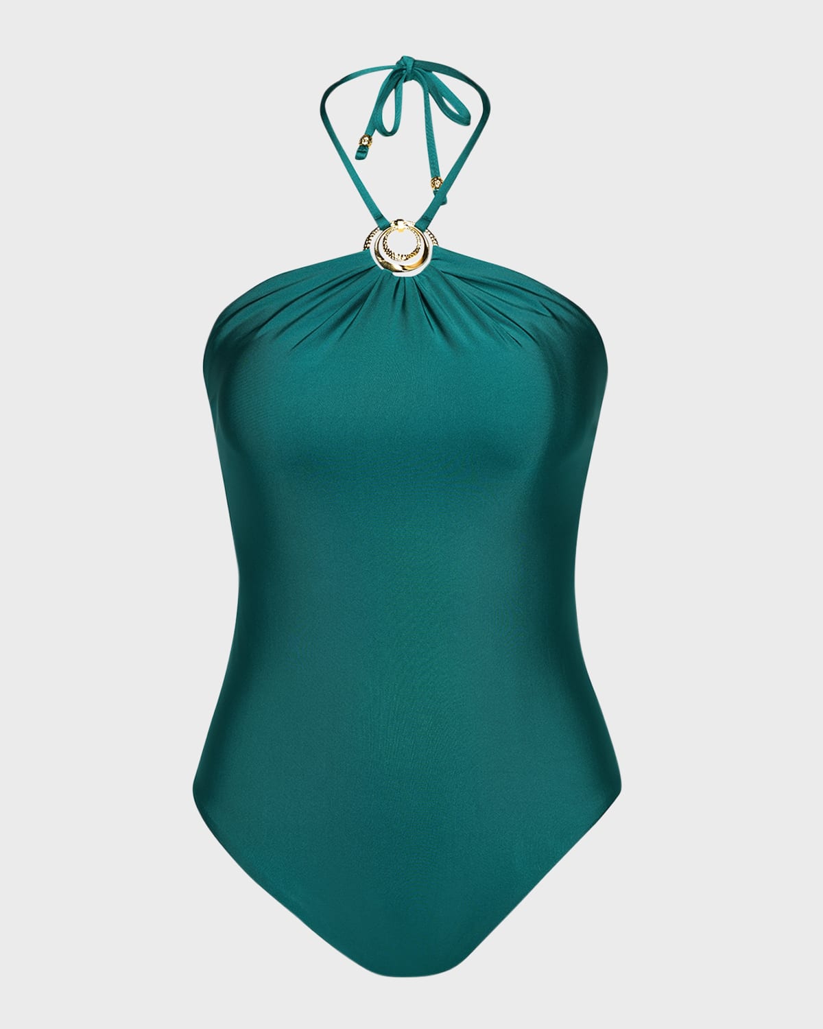 Sunshine 79 Gypset Halter One-piece Swimsuit In Jade