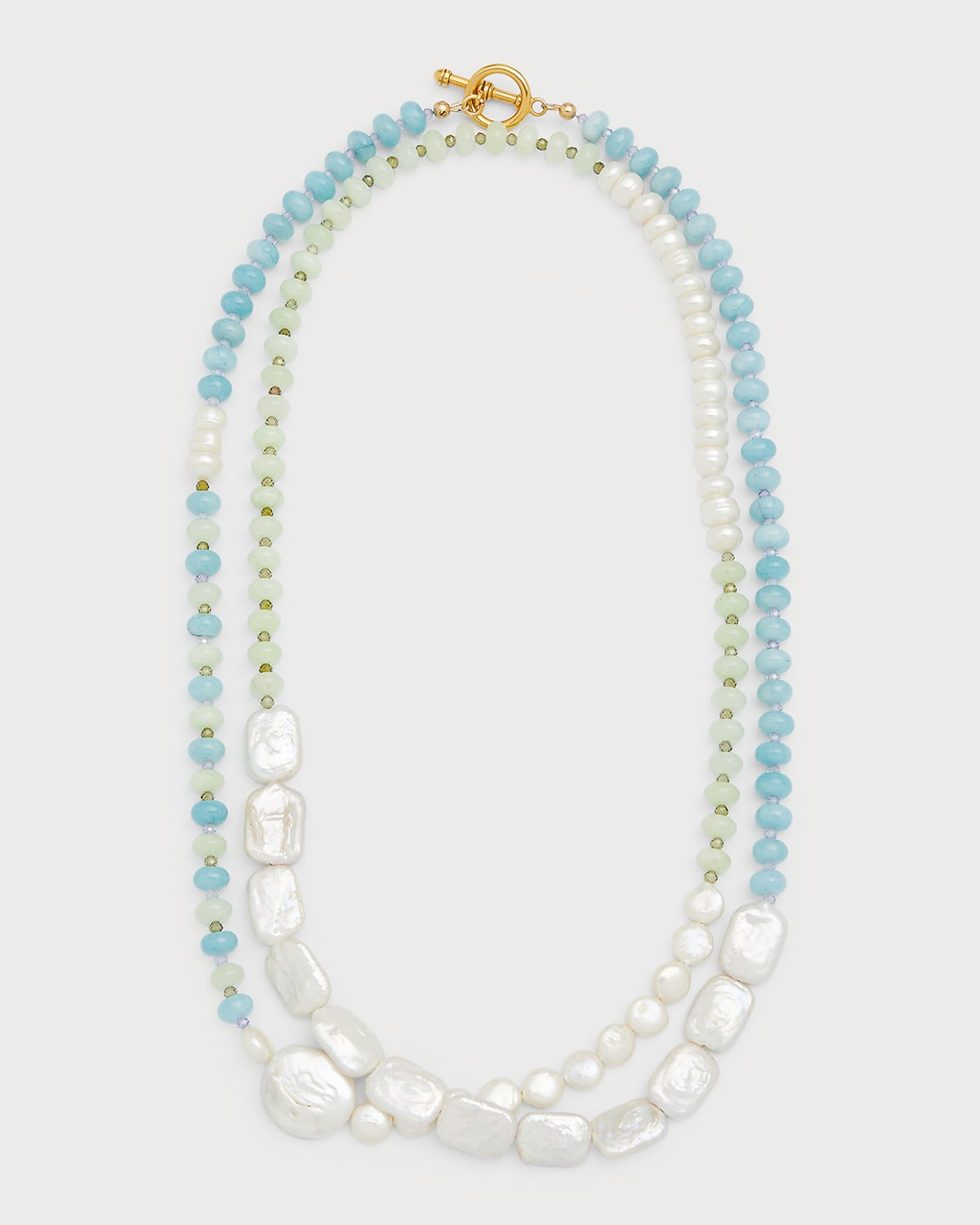 BRINKER & ELIZA RHINEBECK CRYSTAL BEAD & PEARL NECKLACE 