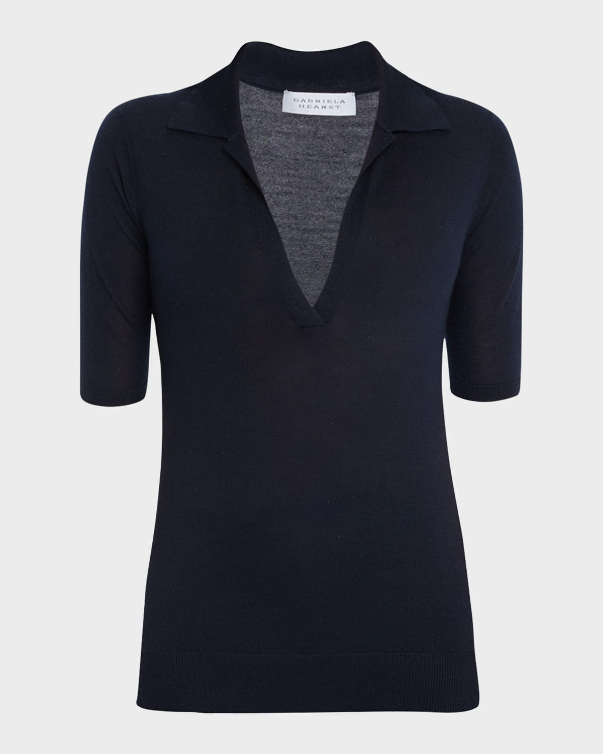 Gabriela Hearst Frank Cashmere Polo Top In Blue