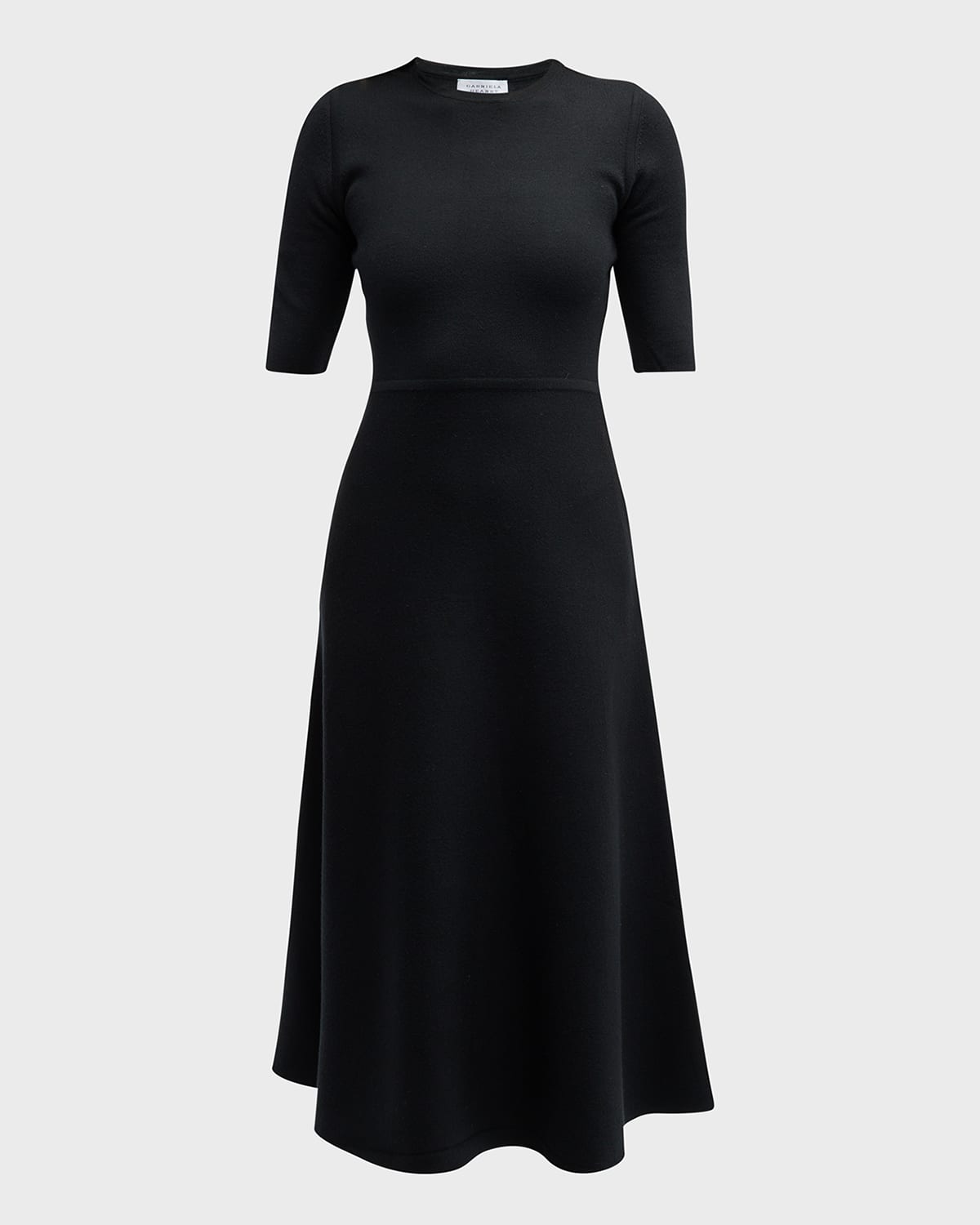 Gabriela Hearst Seymore Flared-hem Wool-blend Maxi Dress In Black