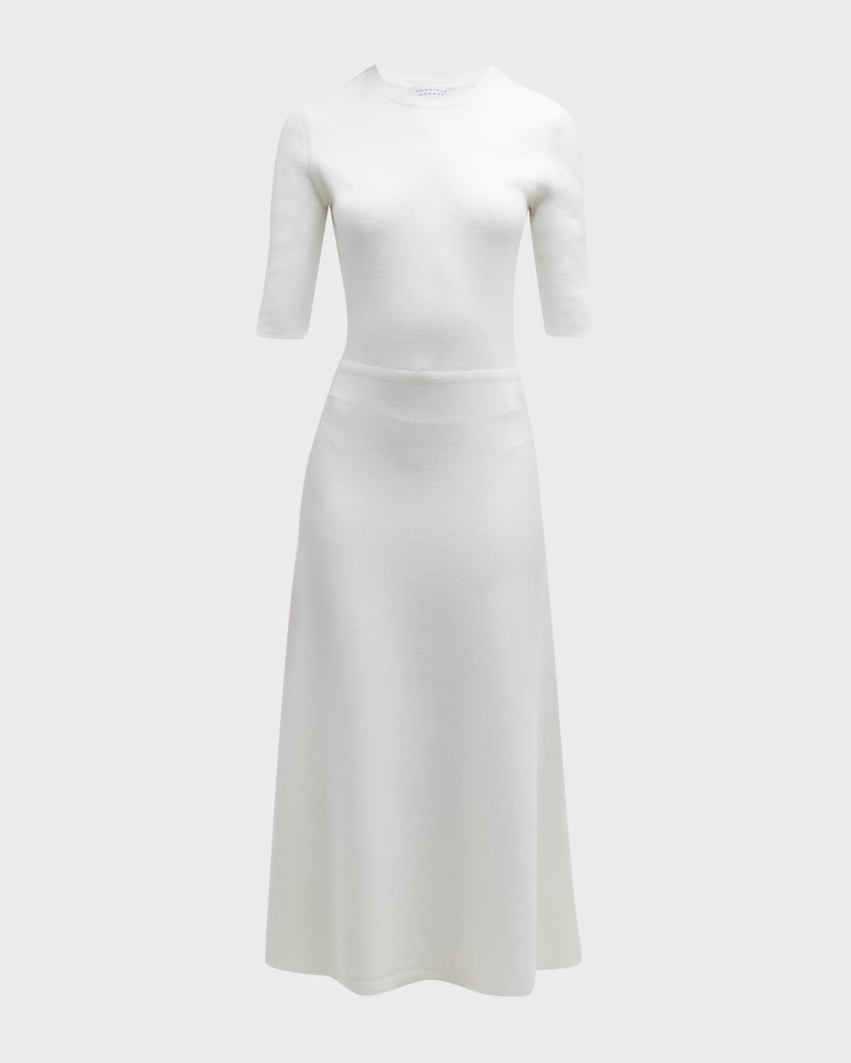 Gabriela Hearst Seymore Wool, Cashmere, And Silk-blend Jersey Midi Dress In Ivory