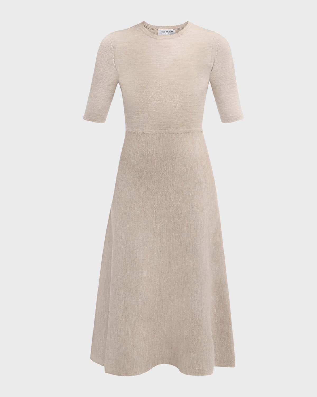 Gabriela Hearst Womens Ivory Seymore Wool, Cashmere And Silk-blend Midi Dress M In Oatmeal