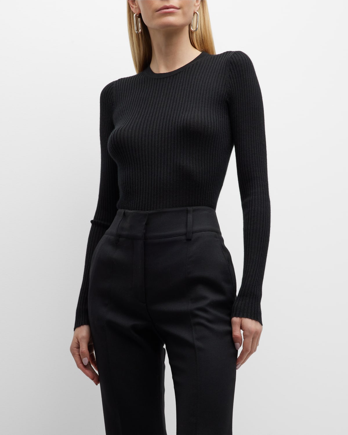 Gabriela Hearst Browning Cashmere Ribbed Top In Black