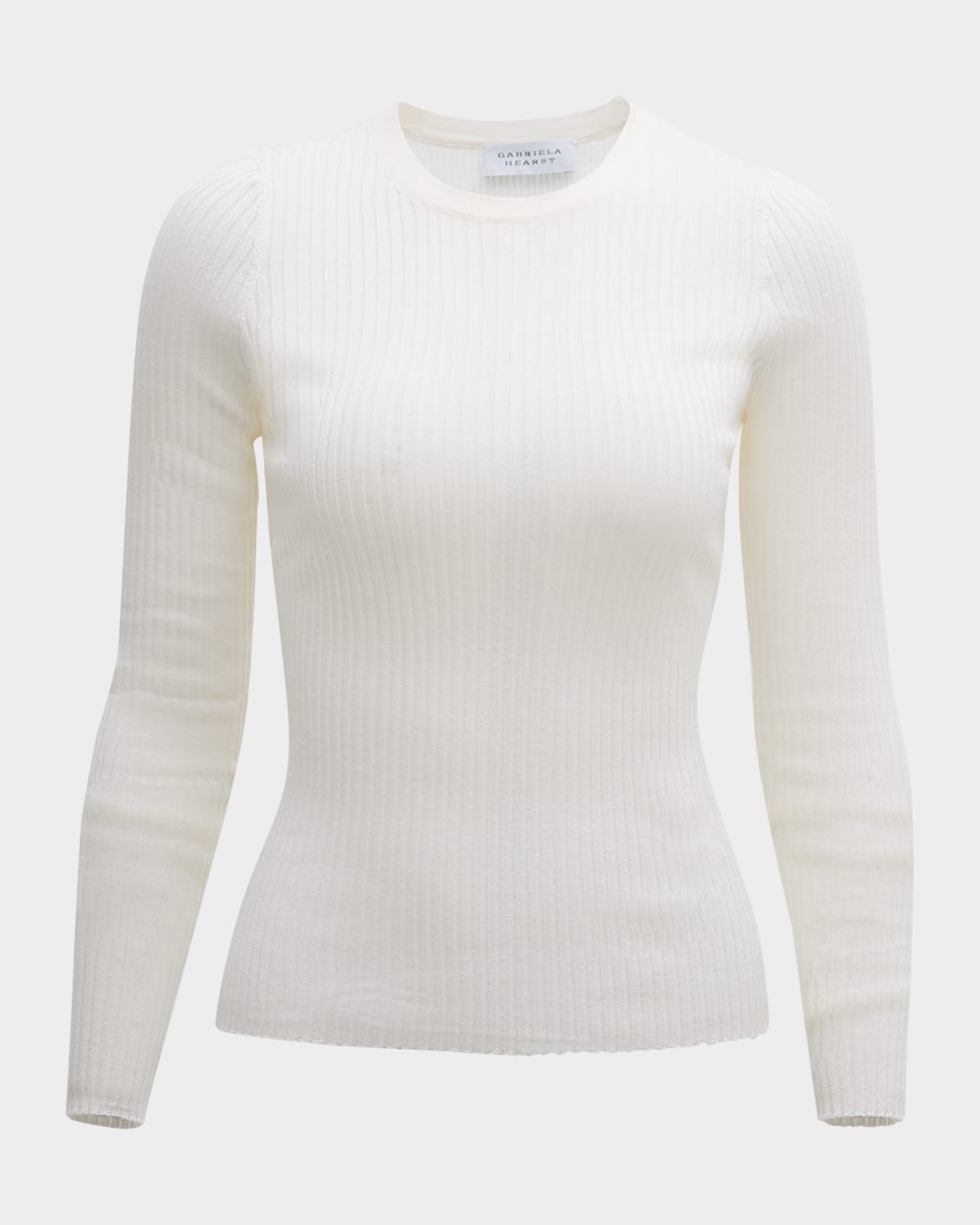 Shop Gabriela Hearst Browning Cashmere Ribbed Top In Ivory